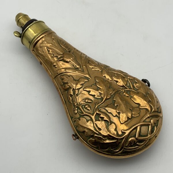 Antique Copper & Brass ‘Hawksley’ Powder Flask