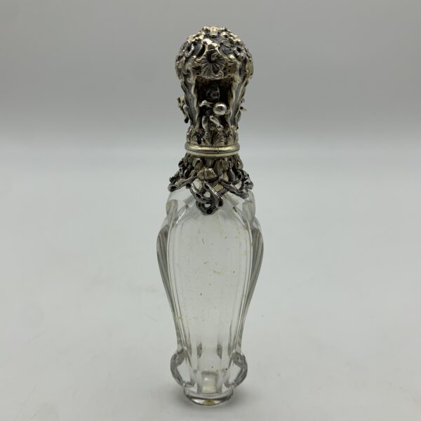 Rare French ‘Froment Meurice’ Silver & Crystal Antique Scent Bottle (C.1870)