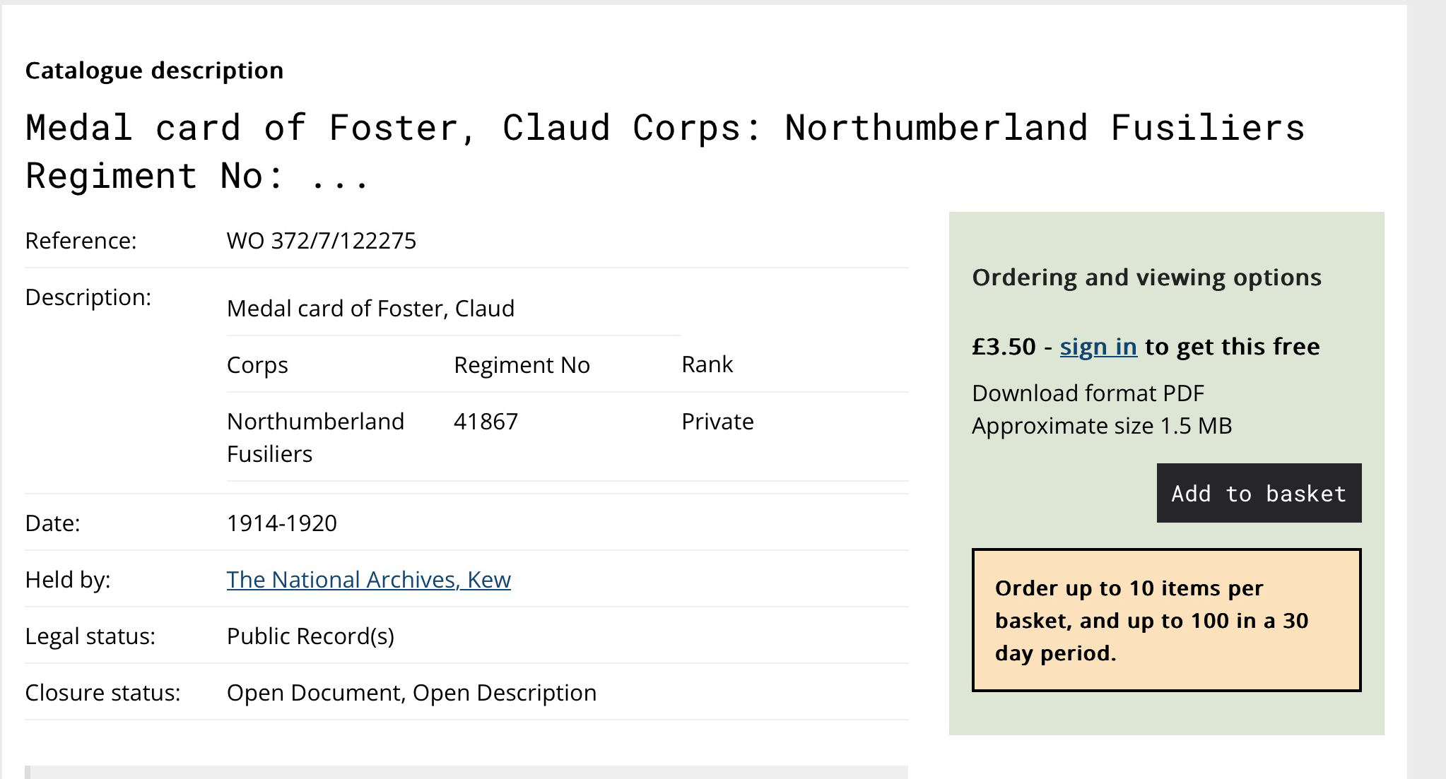 WW1 – ‘K.I.A.’ Pair of Medals to ‘PTE. C. FOSTER’ ‘North. D. Fus.’ (Cambrai) - Image 12