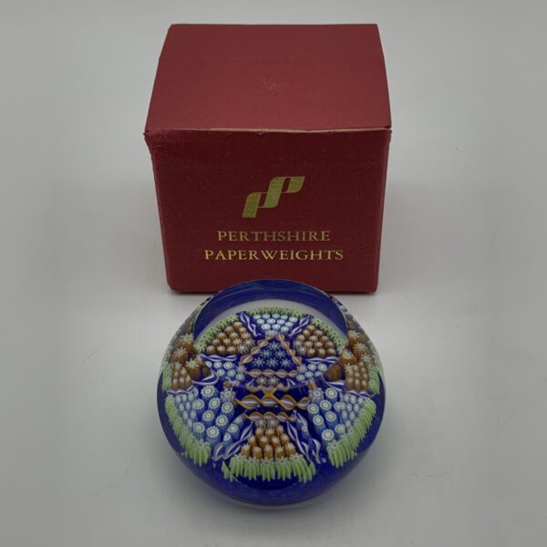 Vintage ‘Perthshire’ (Millefiori) Art Glass Paperweight (Signed)