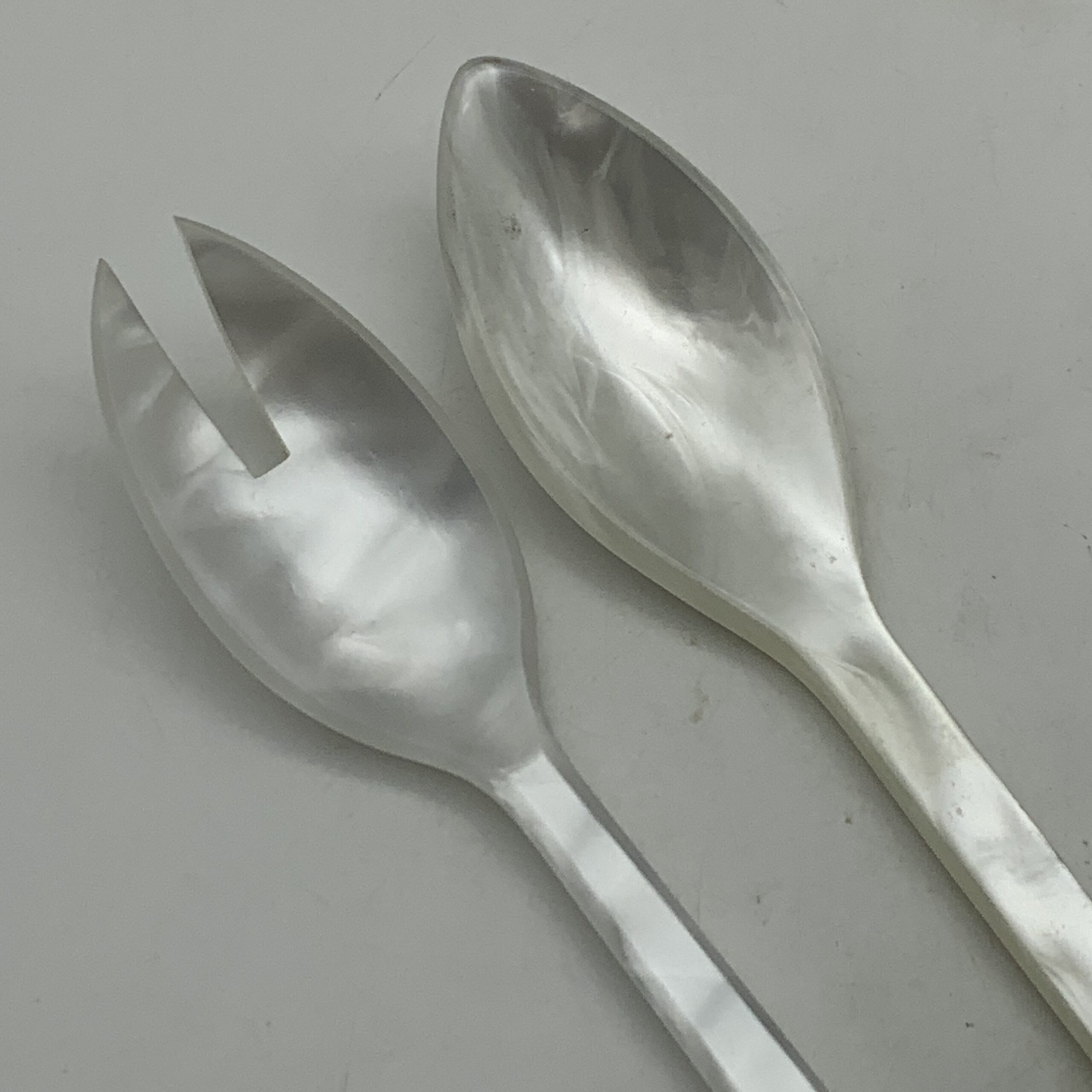 Modernist Sterling Silver & Bakelite Salad Servers - Image 2