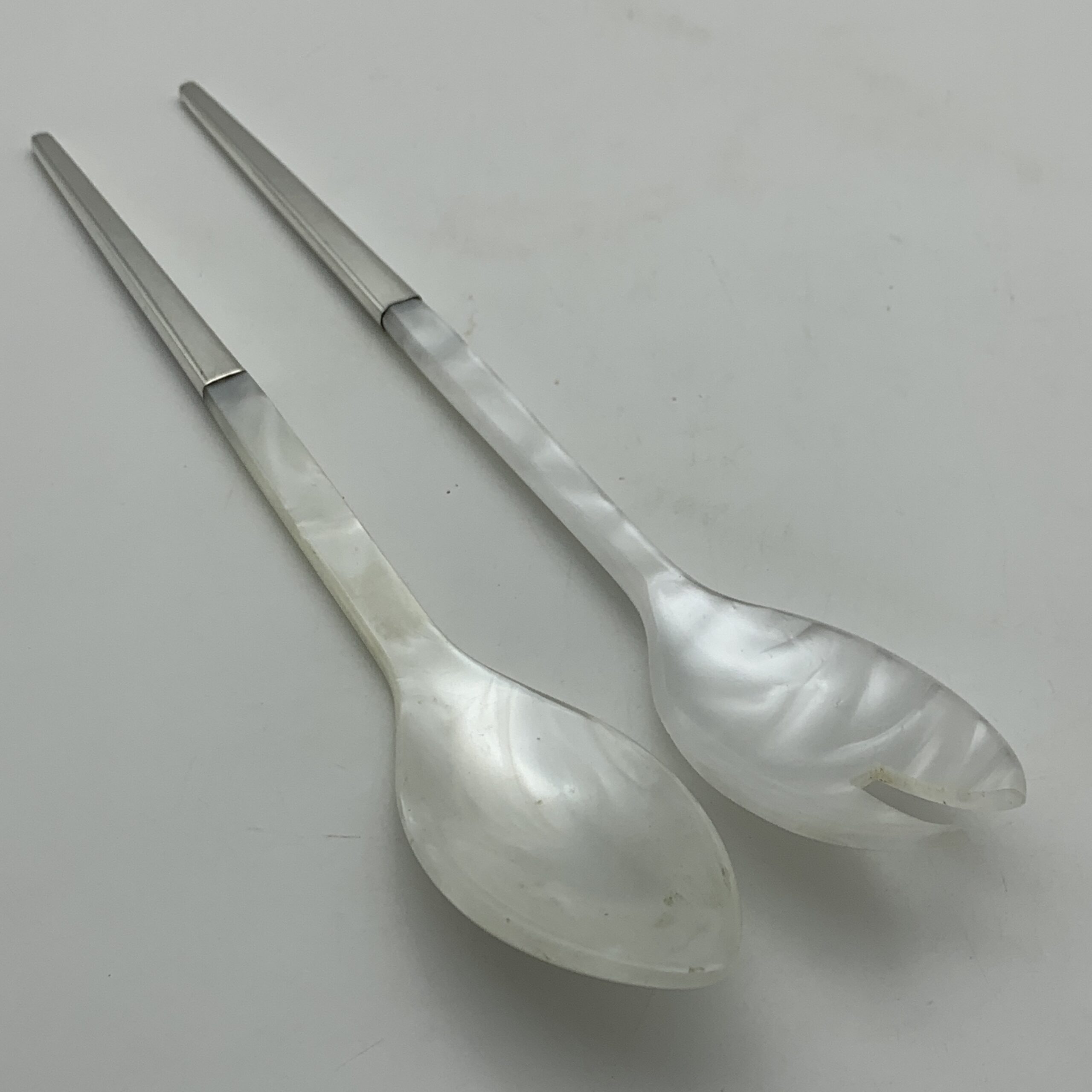 Modernist Sterling Silver & Bakelite Salad Servers - Image 5