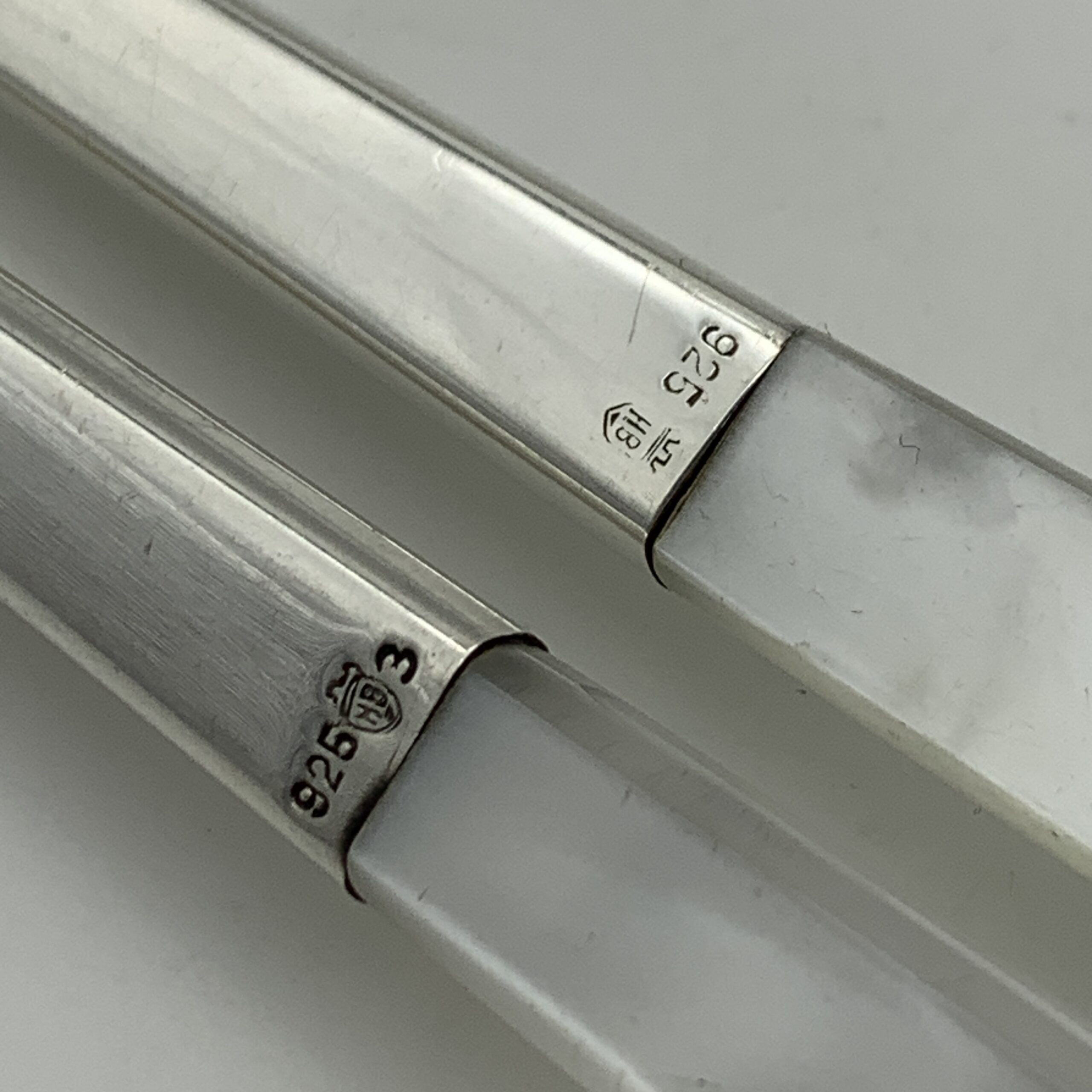 Modernist Sterling Silver & Bakelite Salad Servers - Image 9