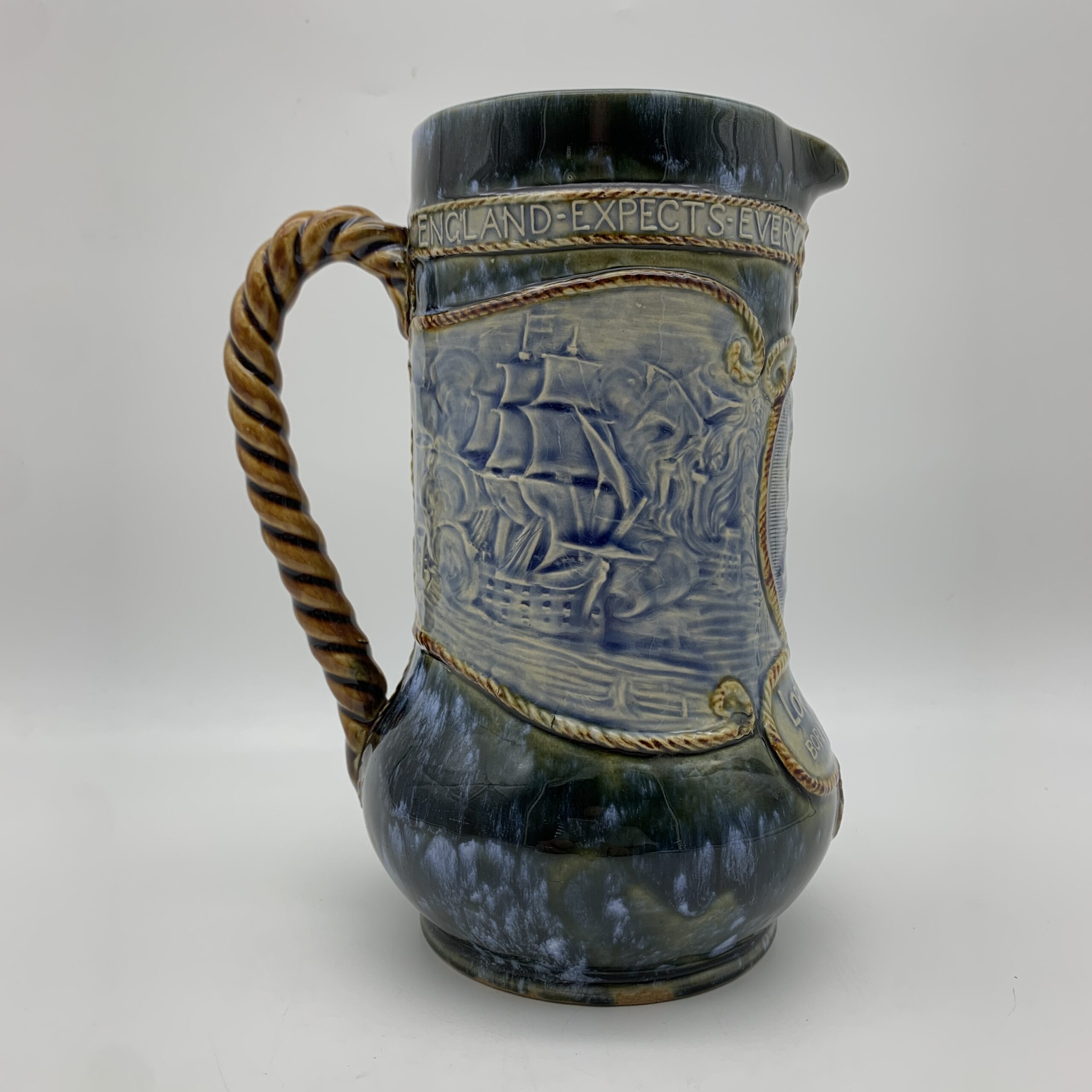 Large Royal Doulton ‘Lord Nelson - Trafalgar’ Jug (1905) - Image 5