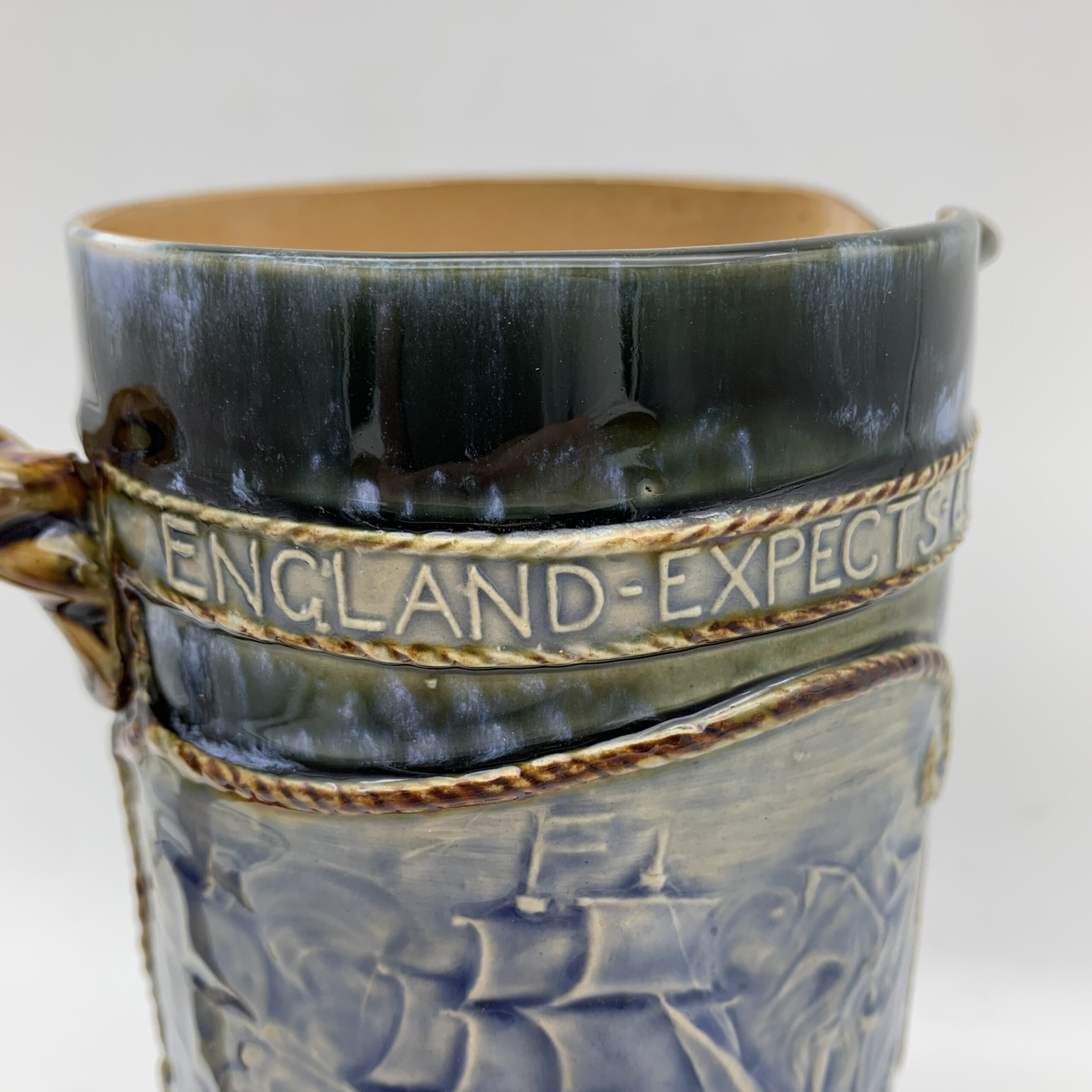 Large Royal Doulton ‘Lord Nelson - Trafalgar’ Jug (1905) - Image 4