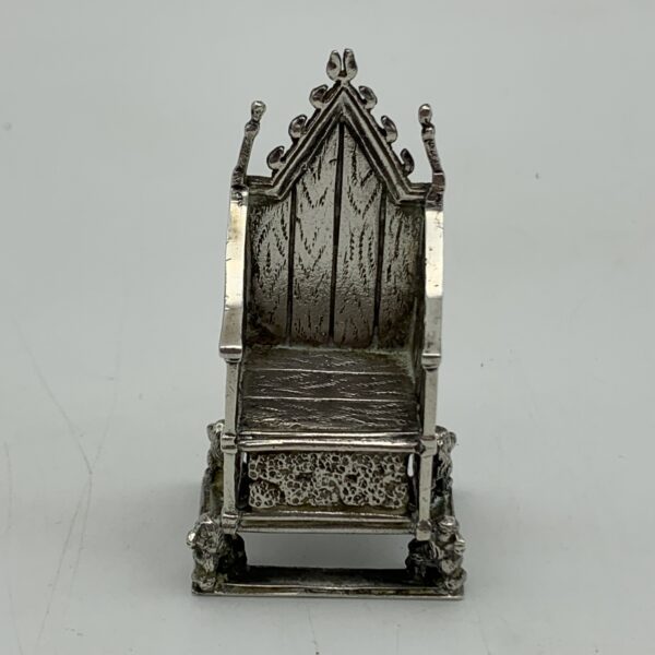 Antique Miniature Solid Silver ‘Coronation’ Throne (1910)