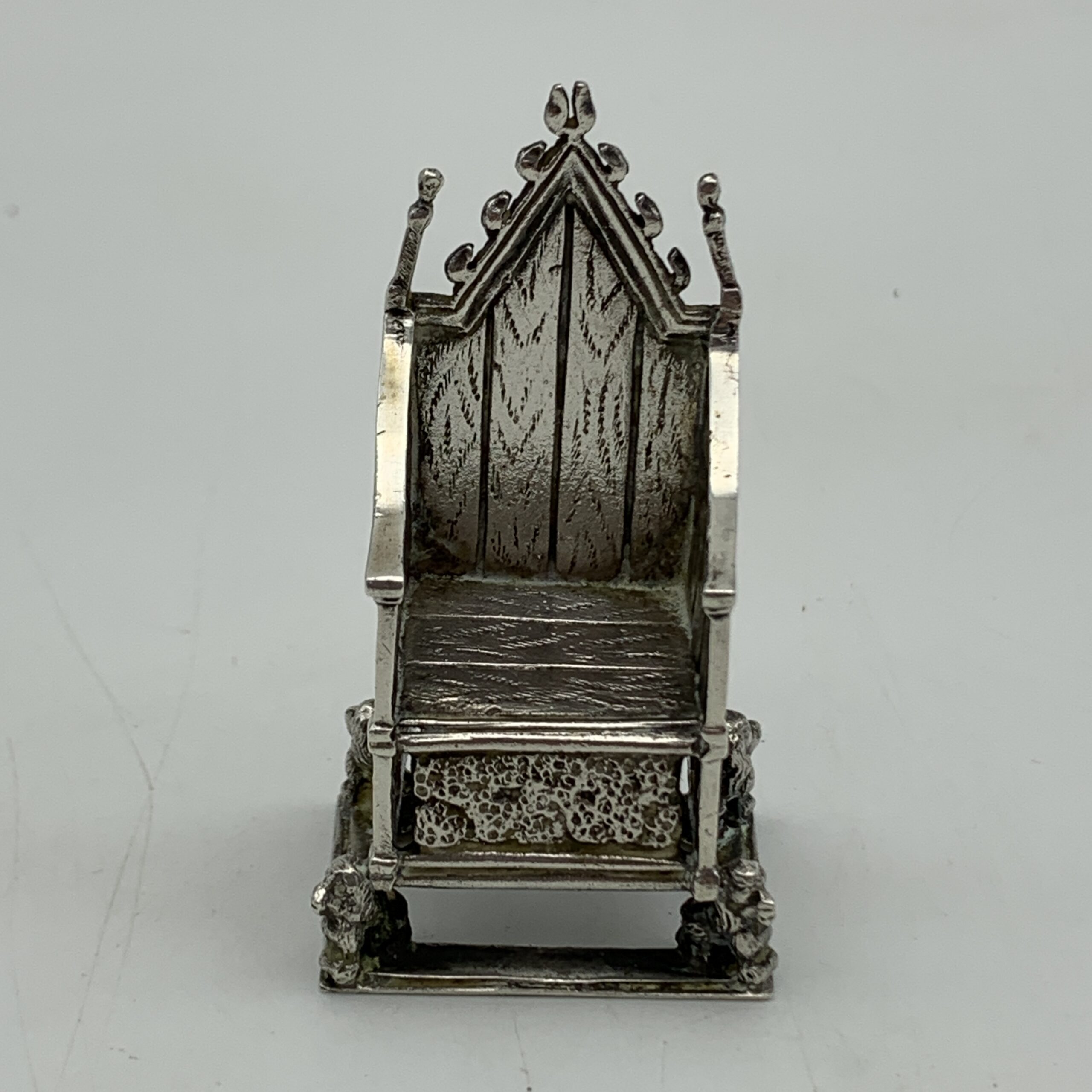 Antique Miniature Solid Silver ‘Coronation’ Throne (1910)