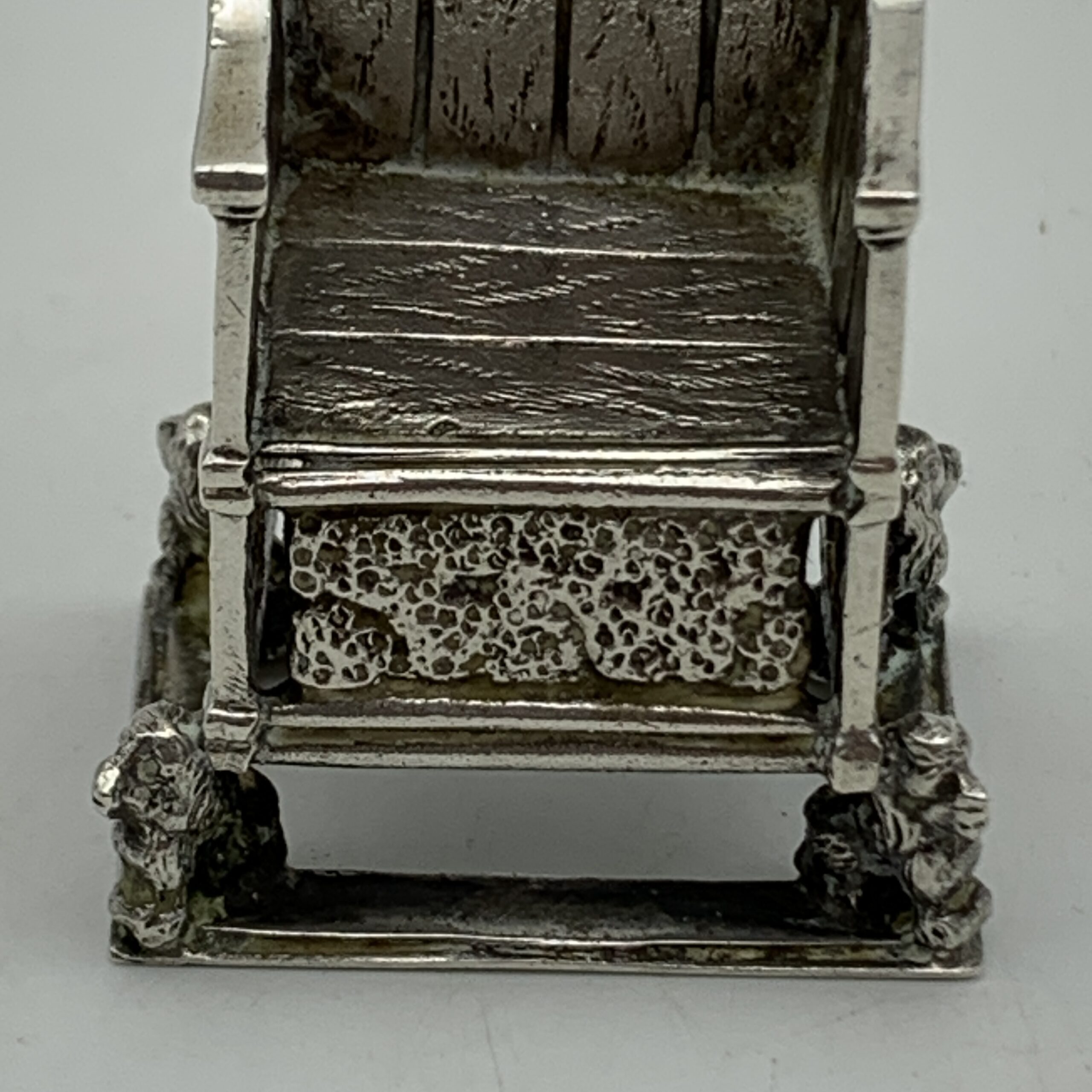 Antique Miniature Solid Silver ‘Coronation’ Throne (1910) - Image 5