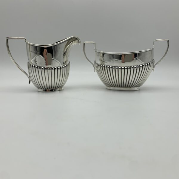Antique Solid Silver Milk Jug & Sugar Bowl