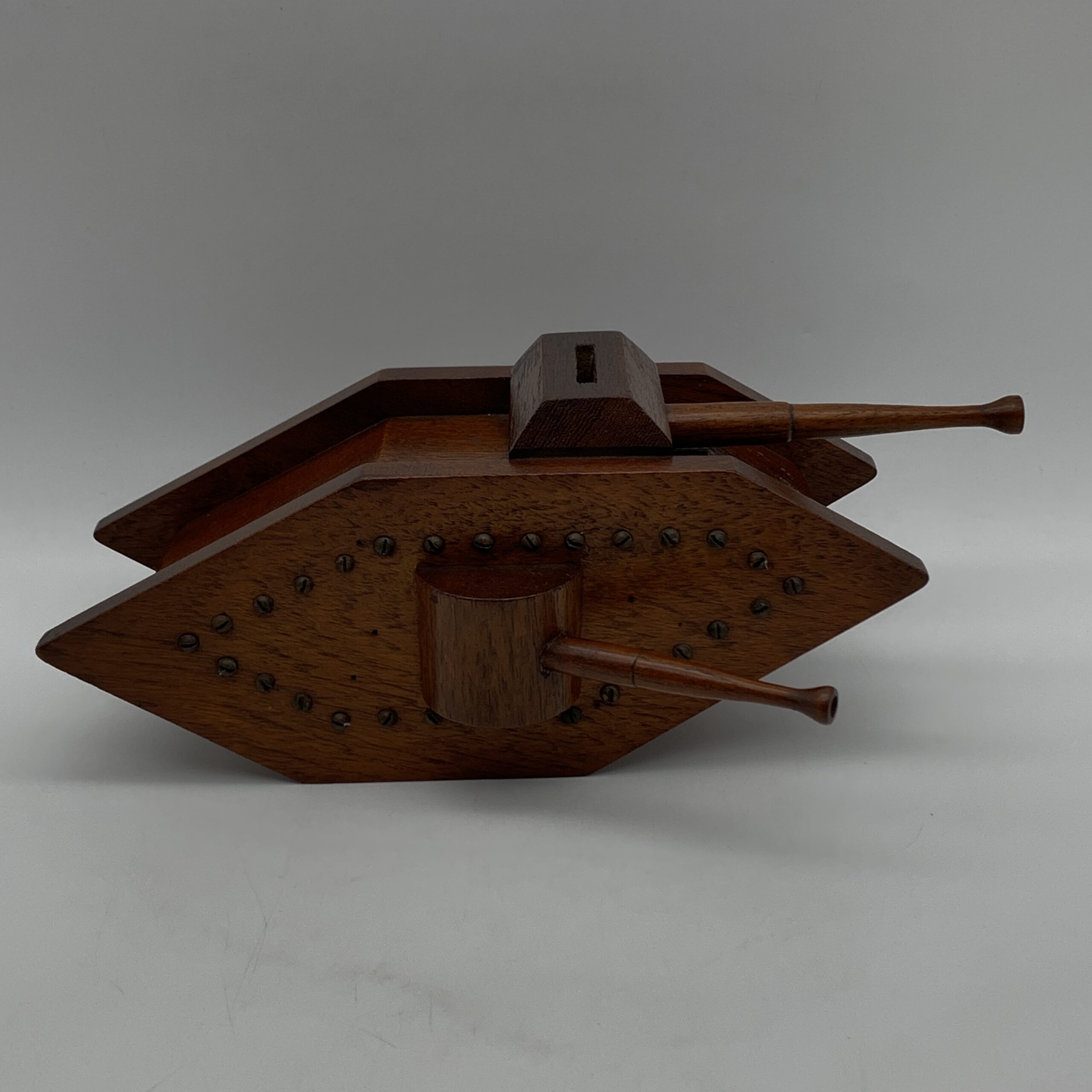 WW1 – Wooden ‘Trench Art’ Tank Money Box - Image 6