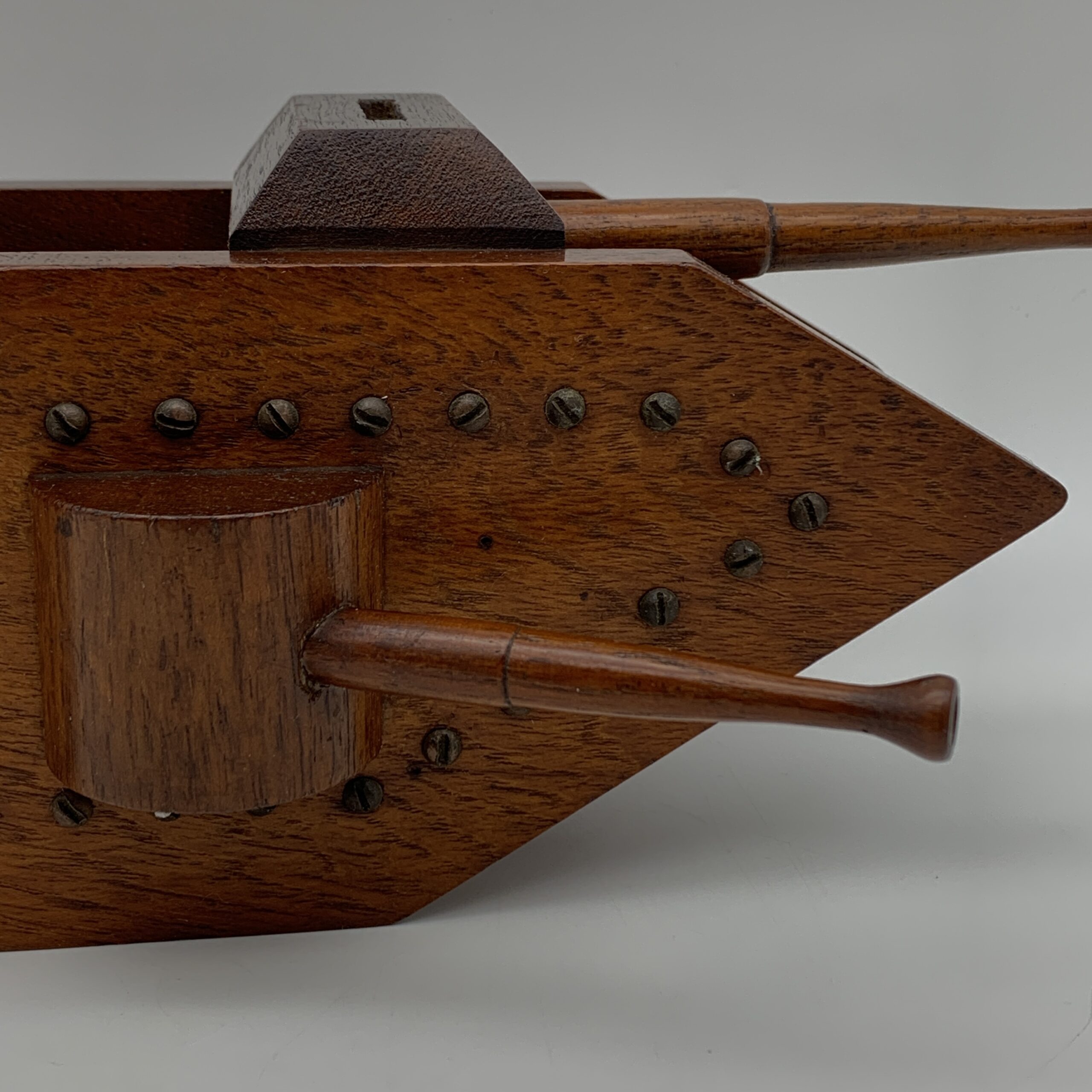 WW1 – Wooden ‘Trench Art’ Tank Money Box - Image 7