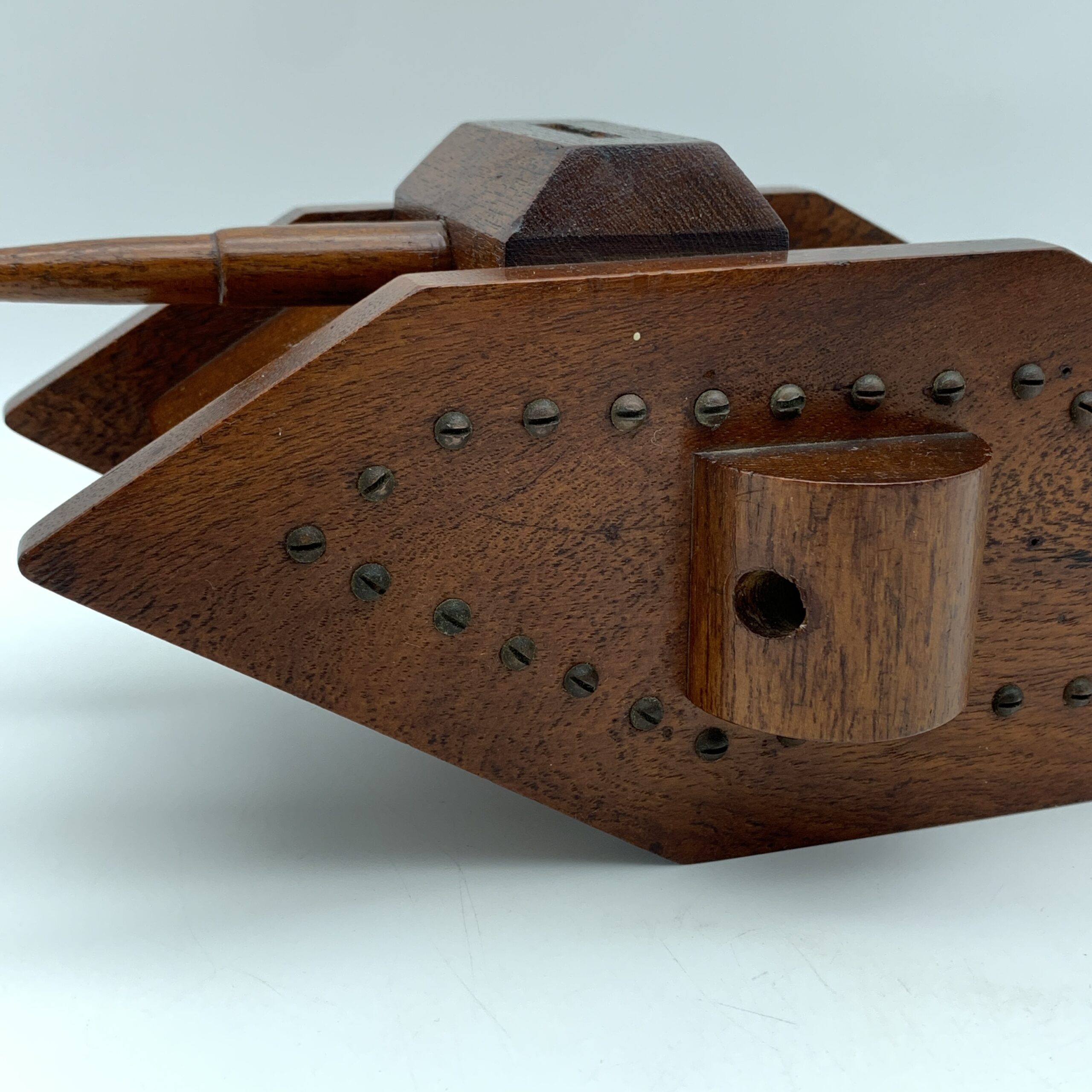WW1 – Wooden ‘Trench Art’ Tank Money Box - Image 2