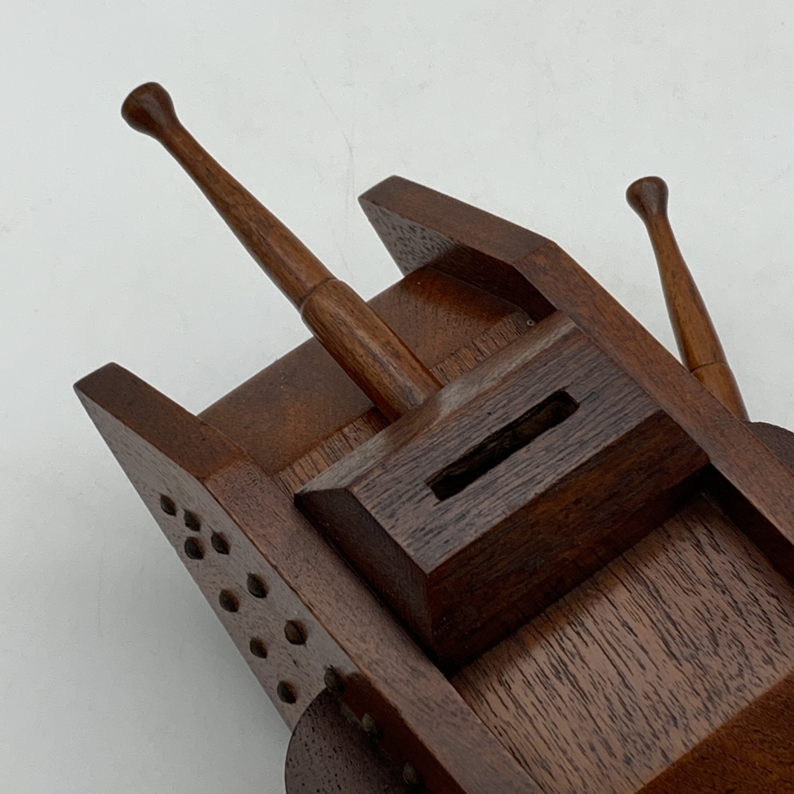 WW1 – Wooden ‘Trench Art’ Tank Money Box - Image 4