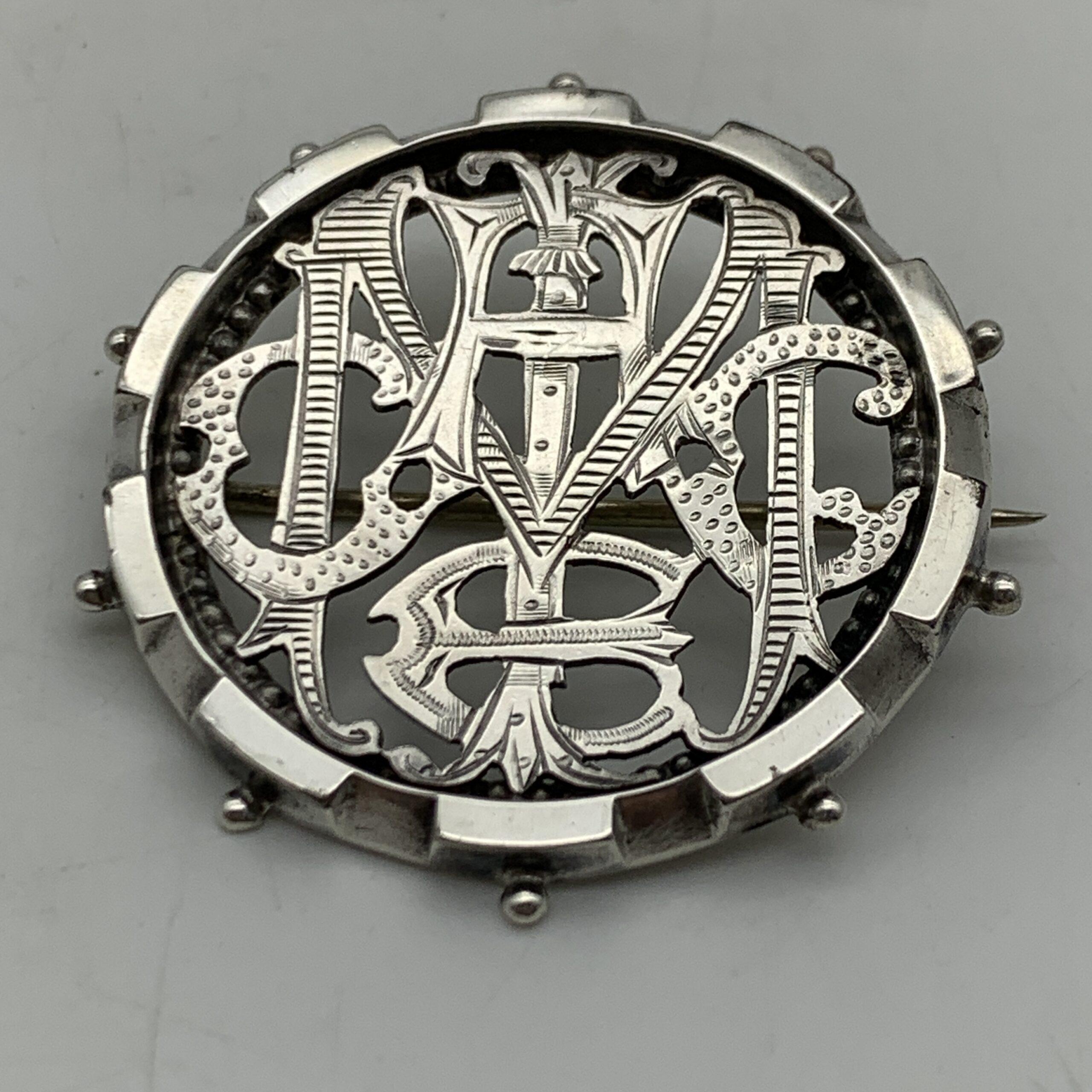 Victorian Silver ‘Name Puzzle’ Brooch (1879)