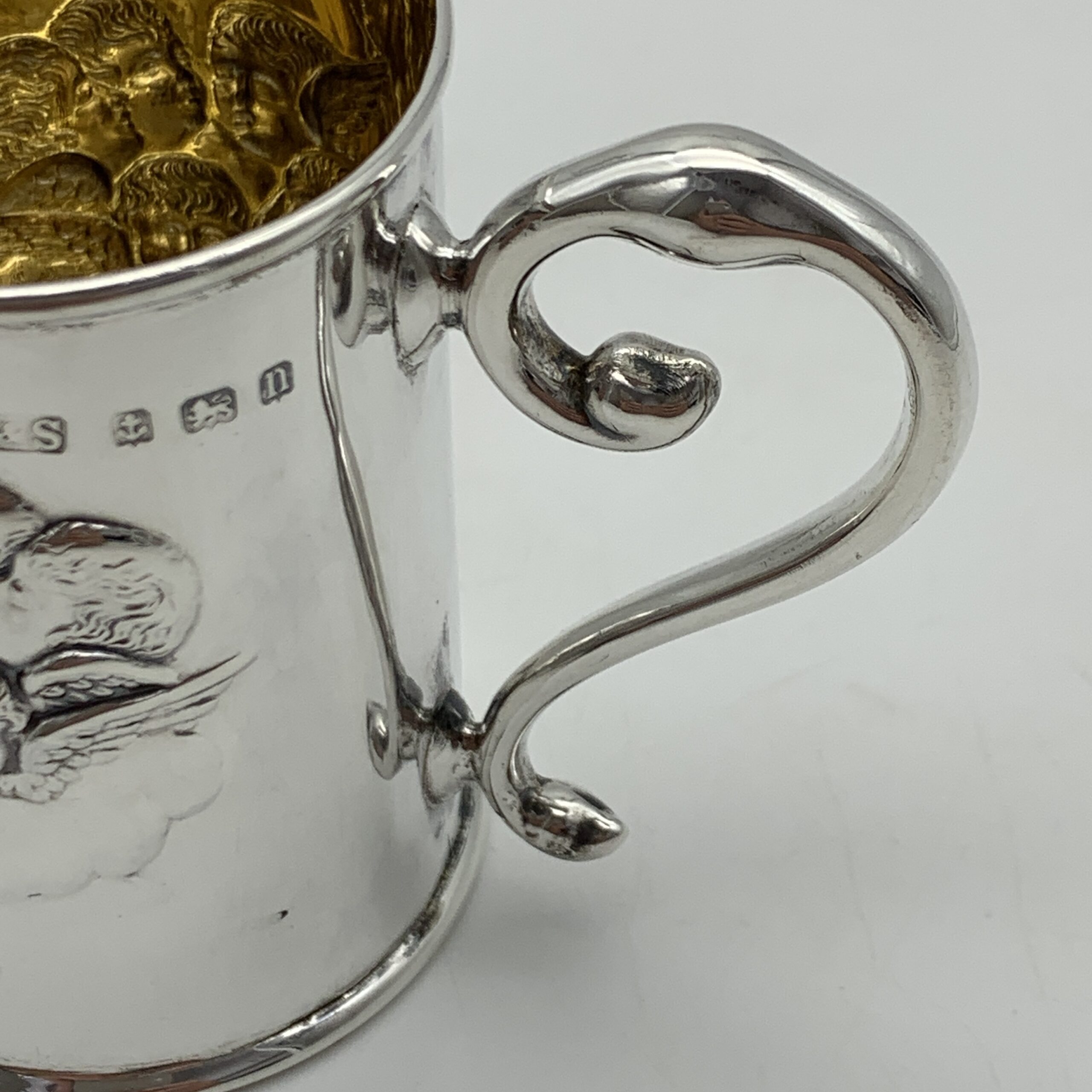 Antique Silver Christening Mug (Reynolds Angels) - Image 7