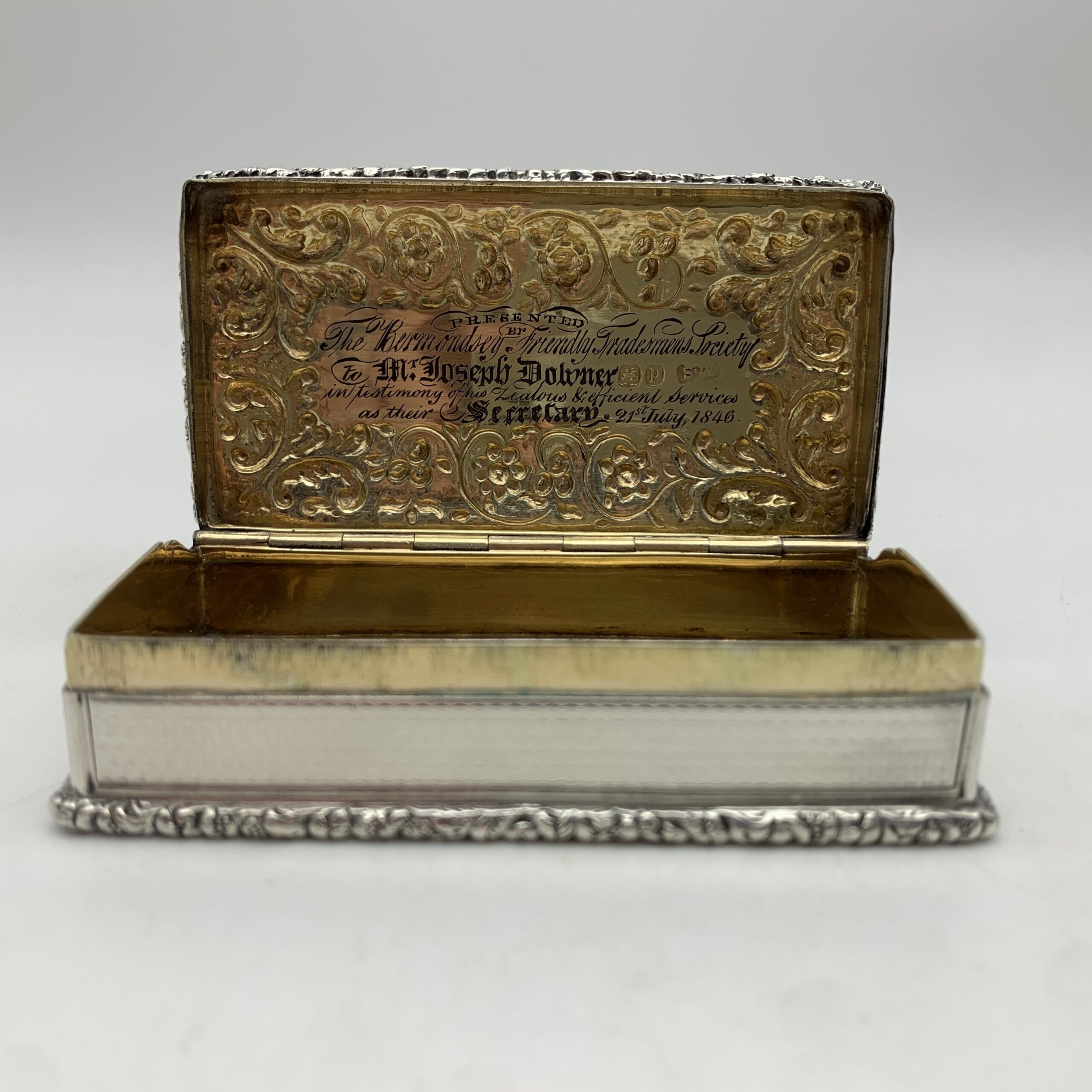 Rare Georgian Silver Table Snuff Box (1830) - Image 4