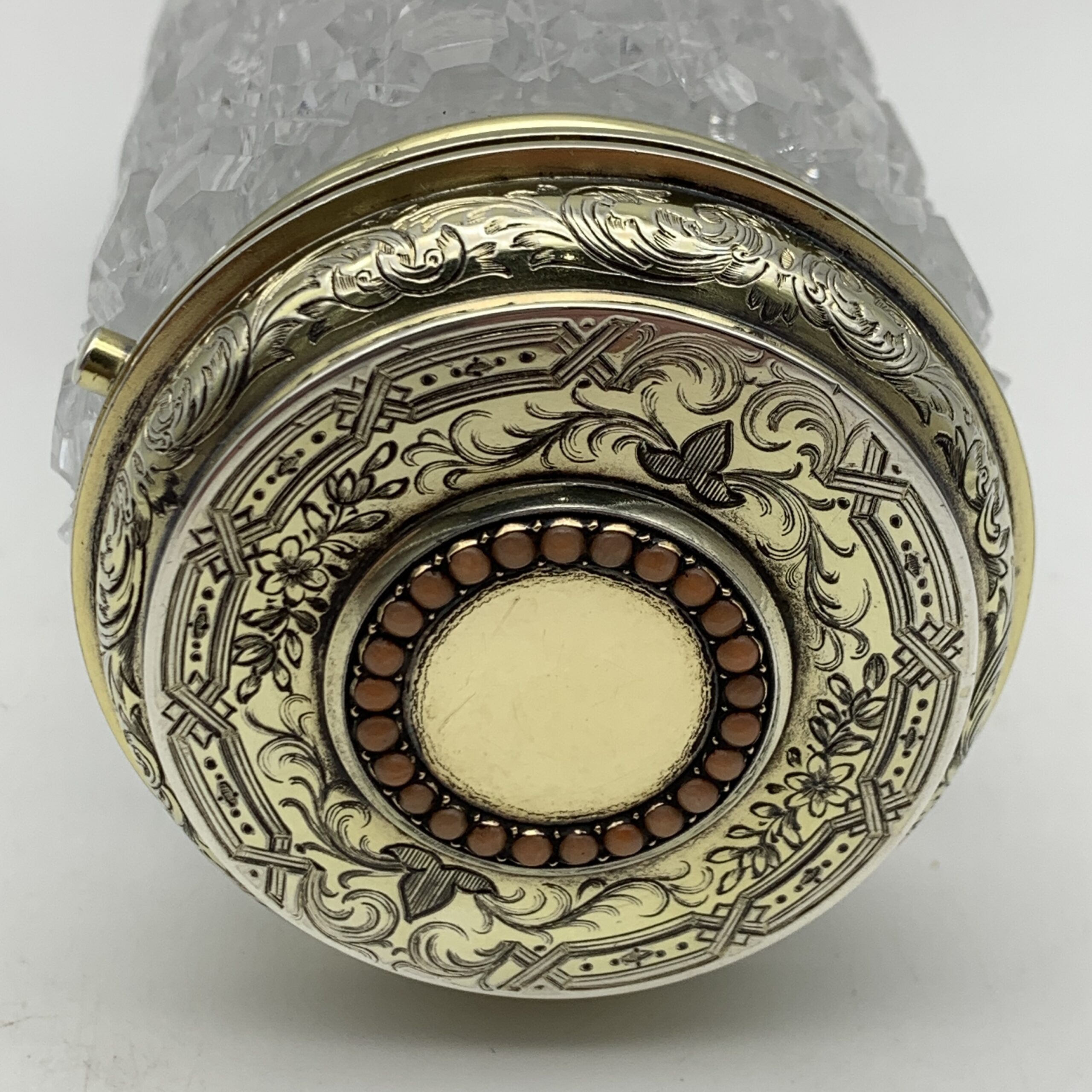 Fabulous Silver Gilt & Coral, Crystal Vanity Jar (1866) - Image 6