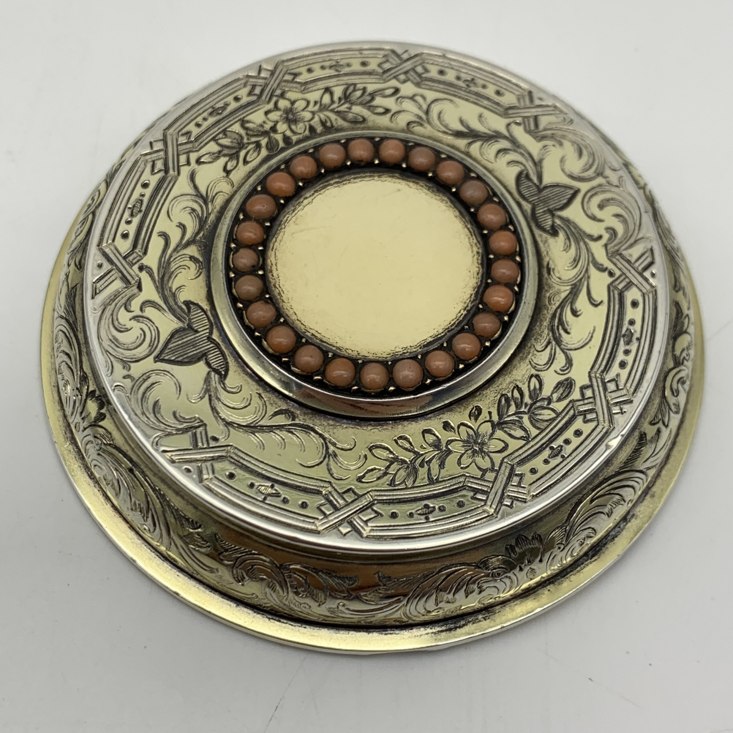 Fabulous Silver Gilt & Coral, Crystal Vanity Jar (1866) - Image 2