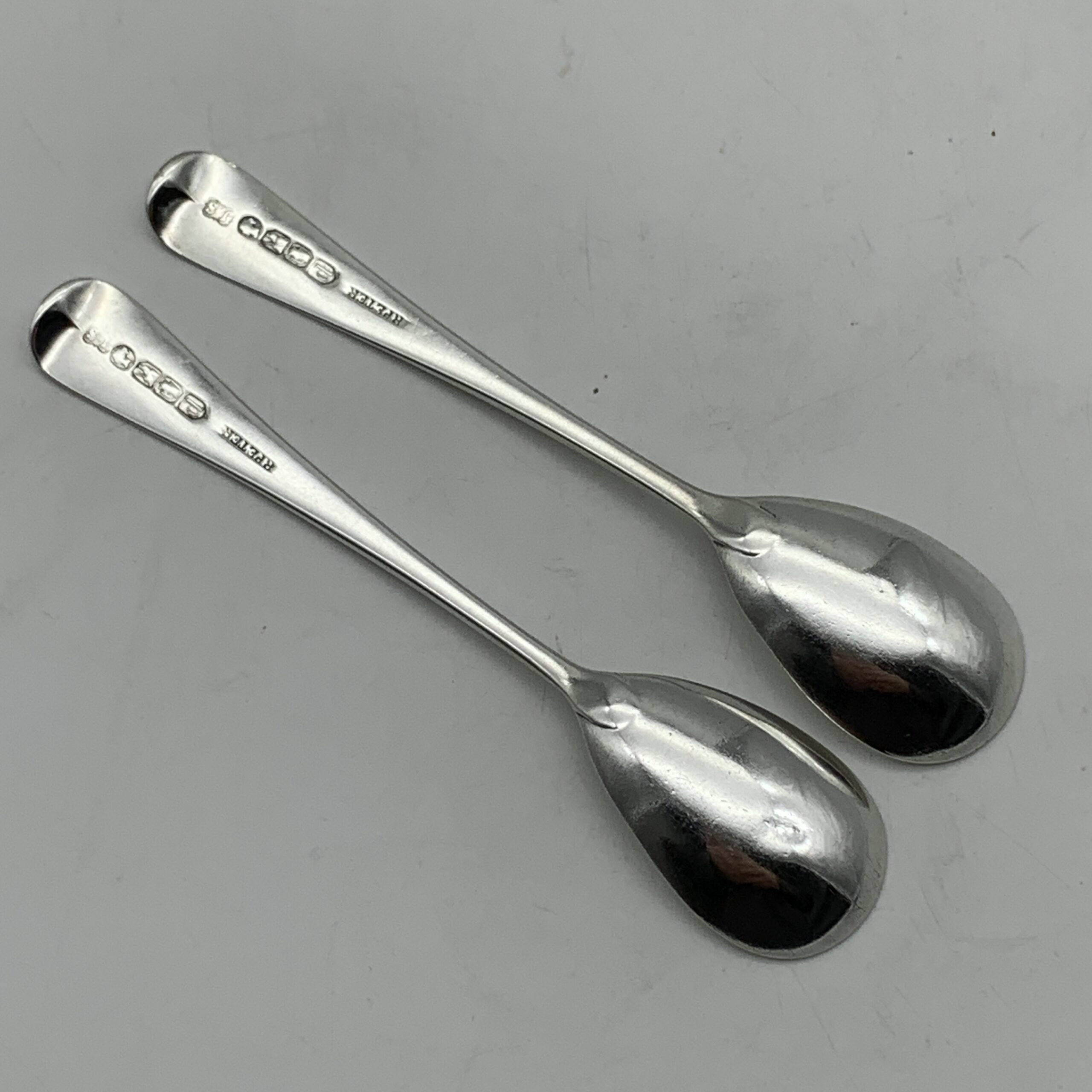 Antique Pair Of Large Irish Silver Mustard Spoons (1849) - Image 5