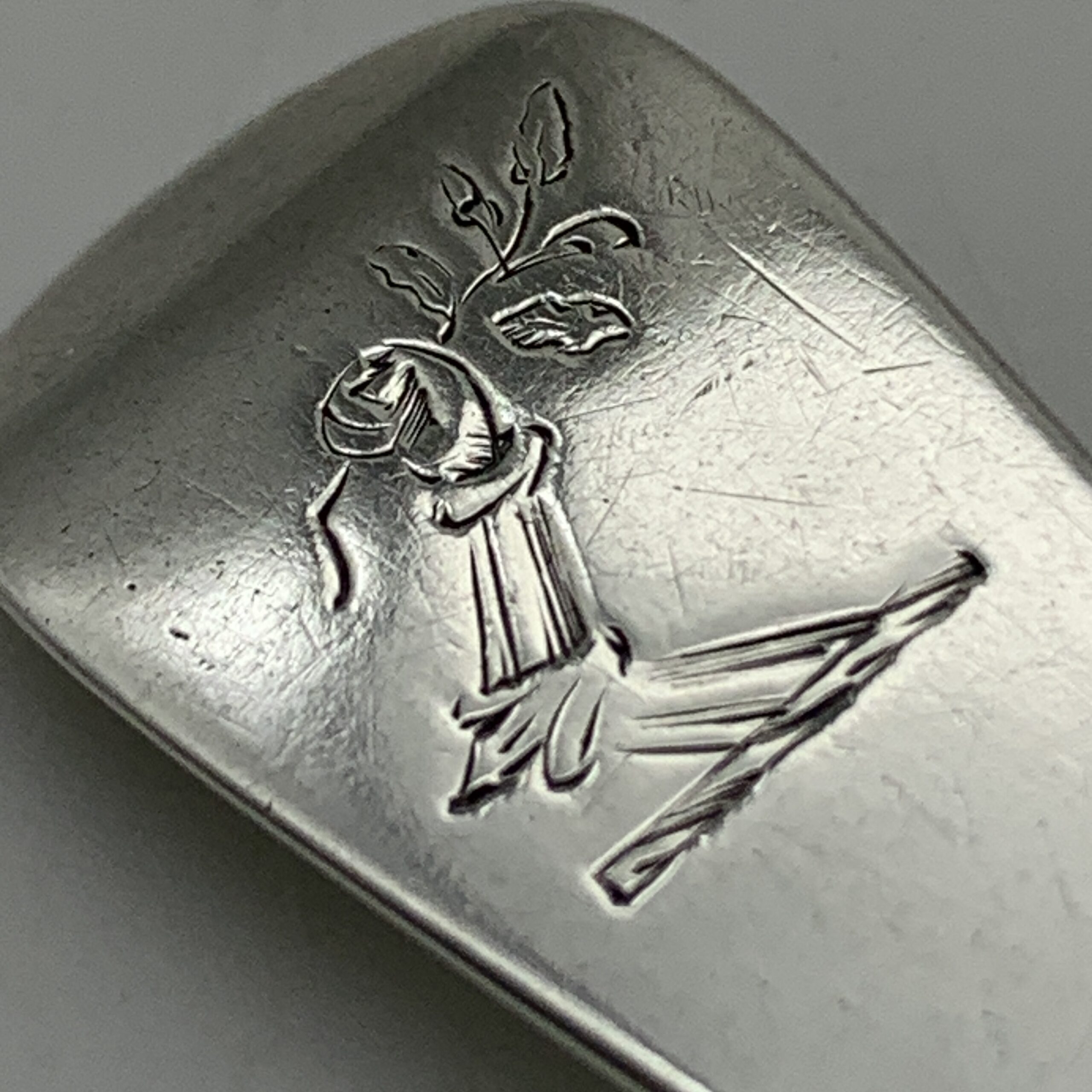 Antique Pair Of Large Irish Silver Mustard Spoons (1849) - Image 4