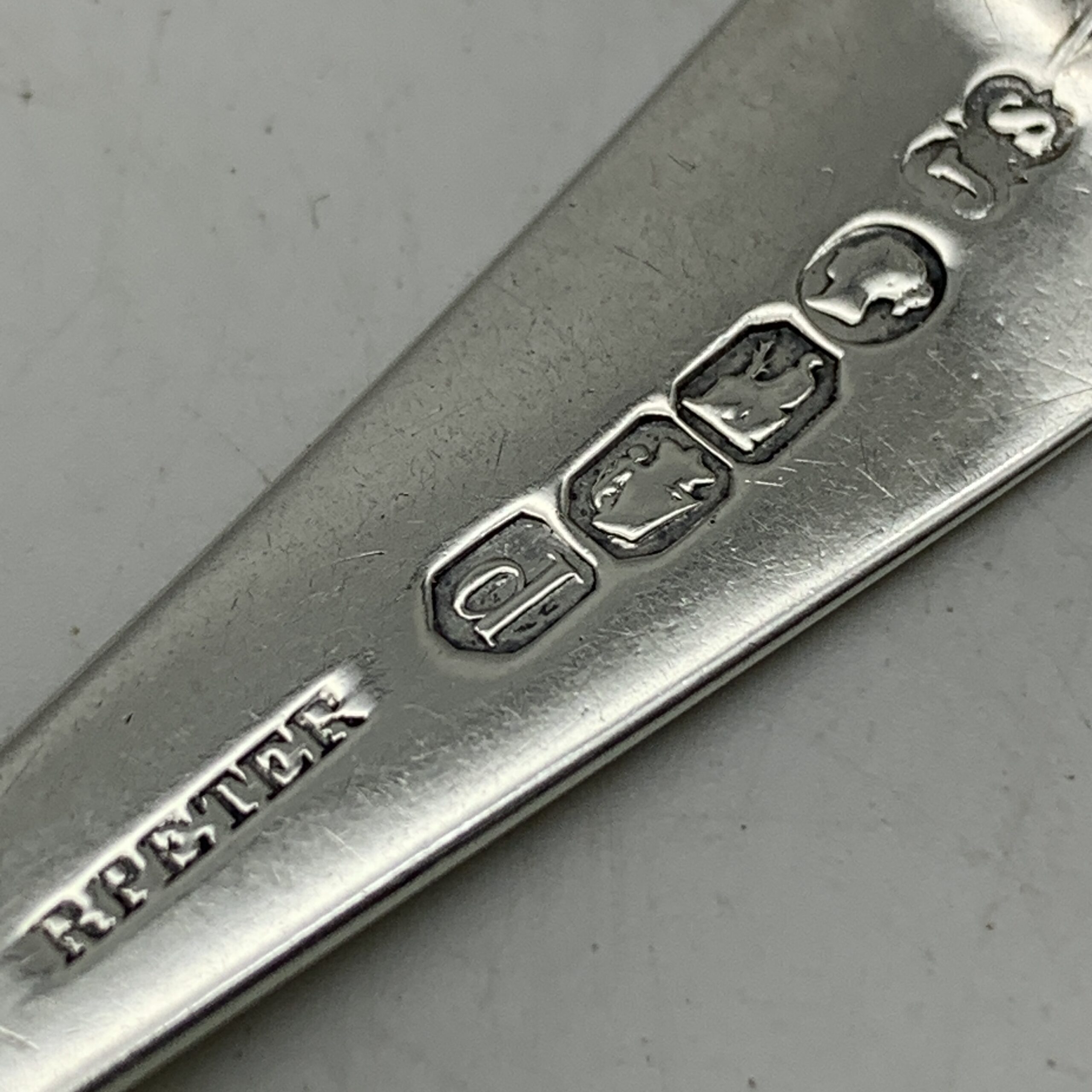 Antique Pair Of Large Irish Silver Mustard Spoons (1849) - Image 7