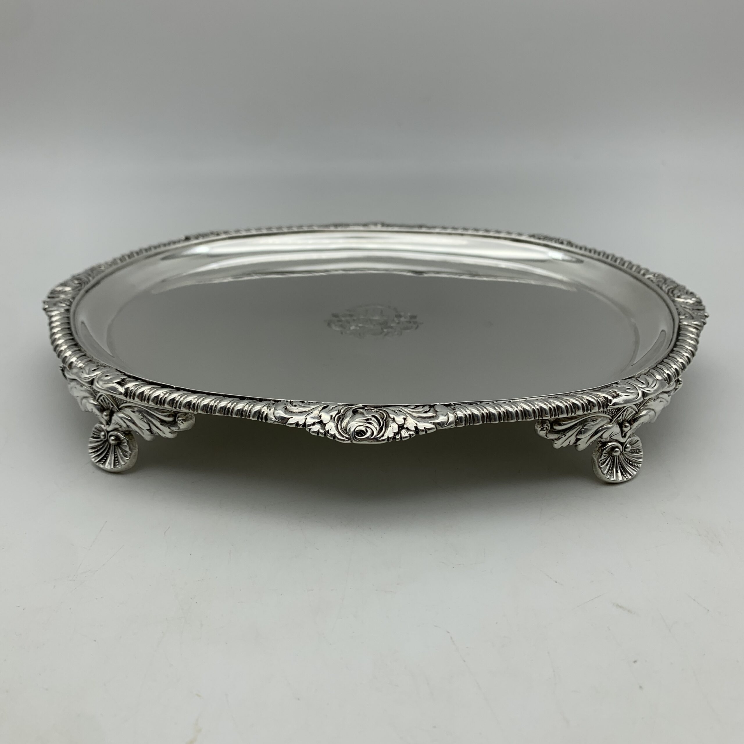 Georgian Silver Card Tray/Teapot Stand (Dated 1817) - Image 2