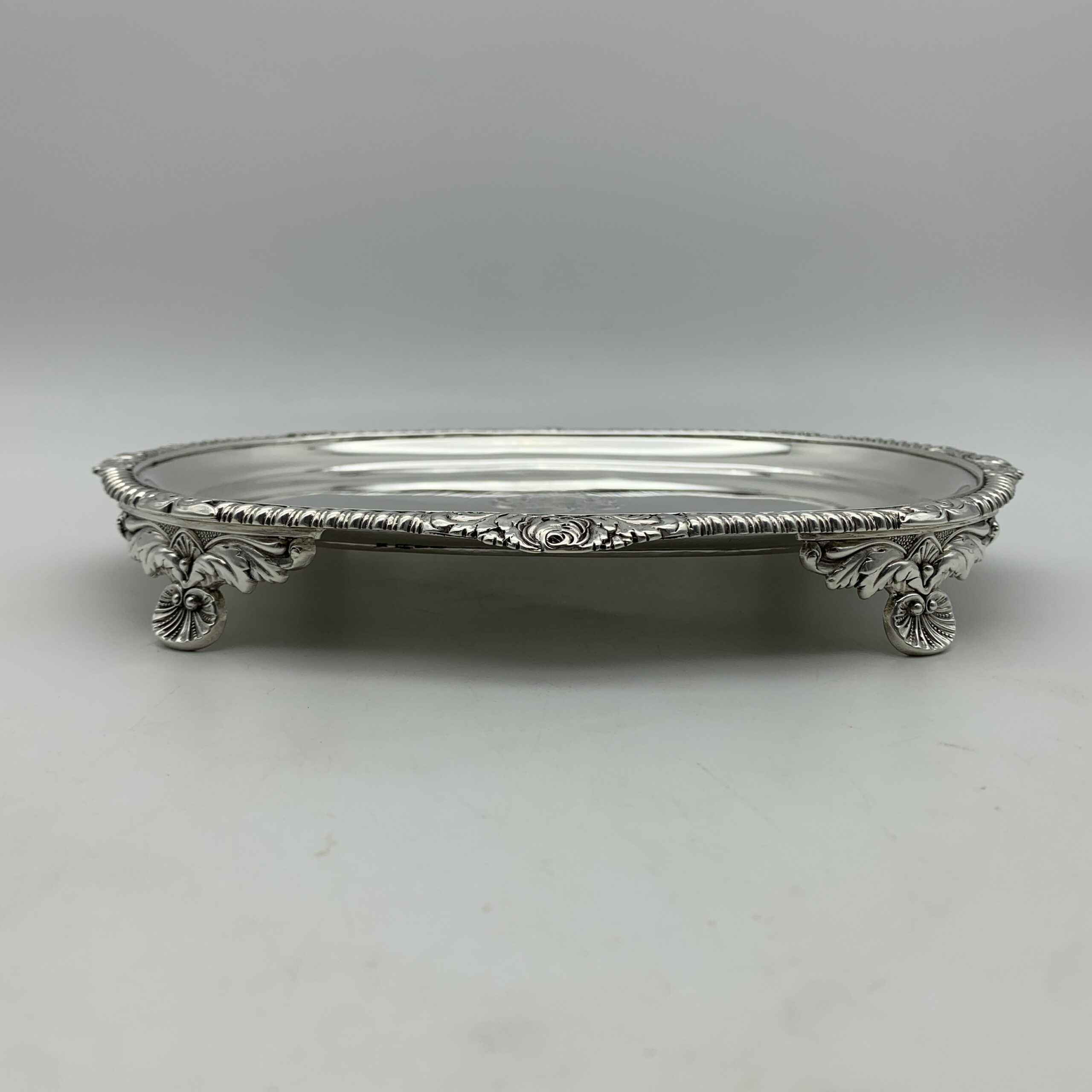 Georgian Silver Card Tray/Teapot Stand (Dated 1817) - Image 7