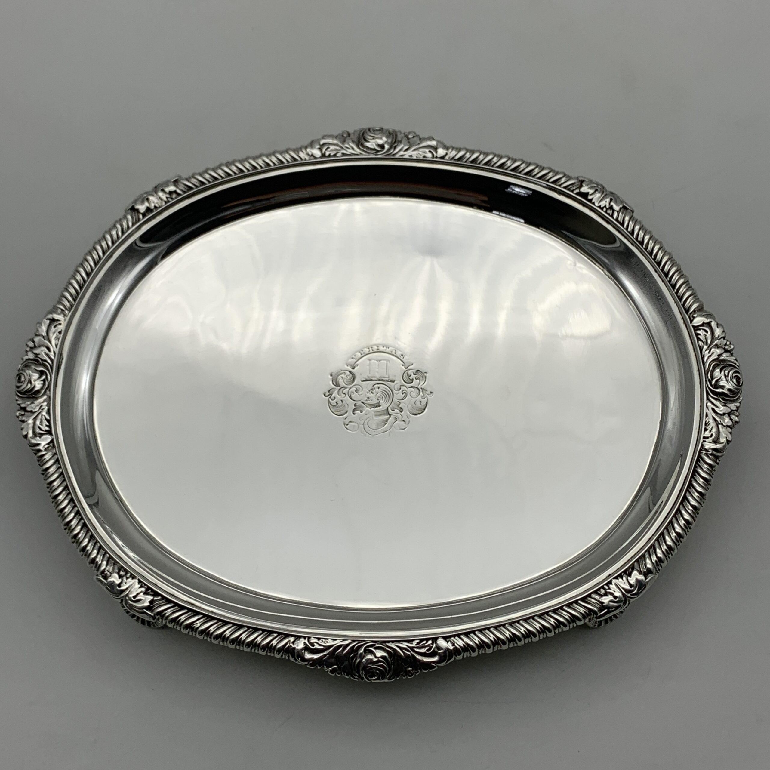 Georgian Silver Card Tray/Teapot Stand (Dated 1817)