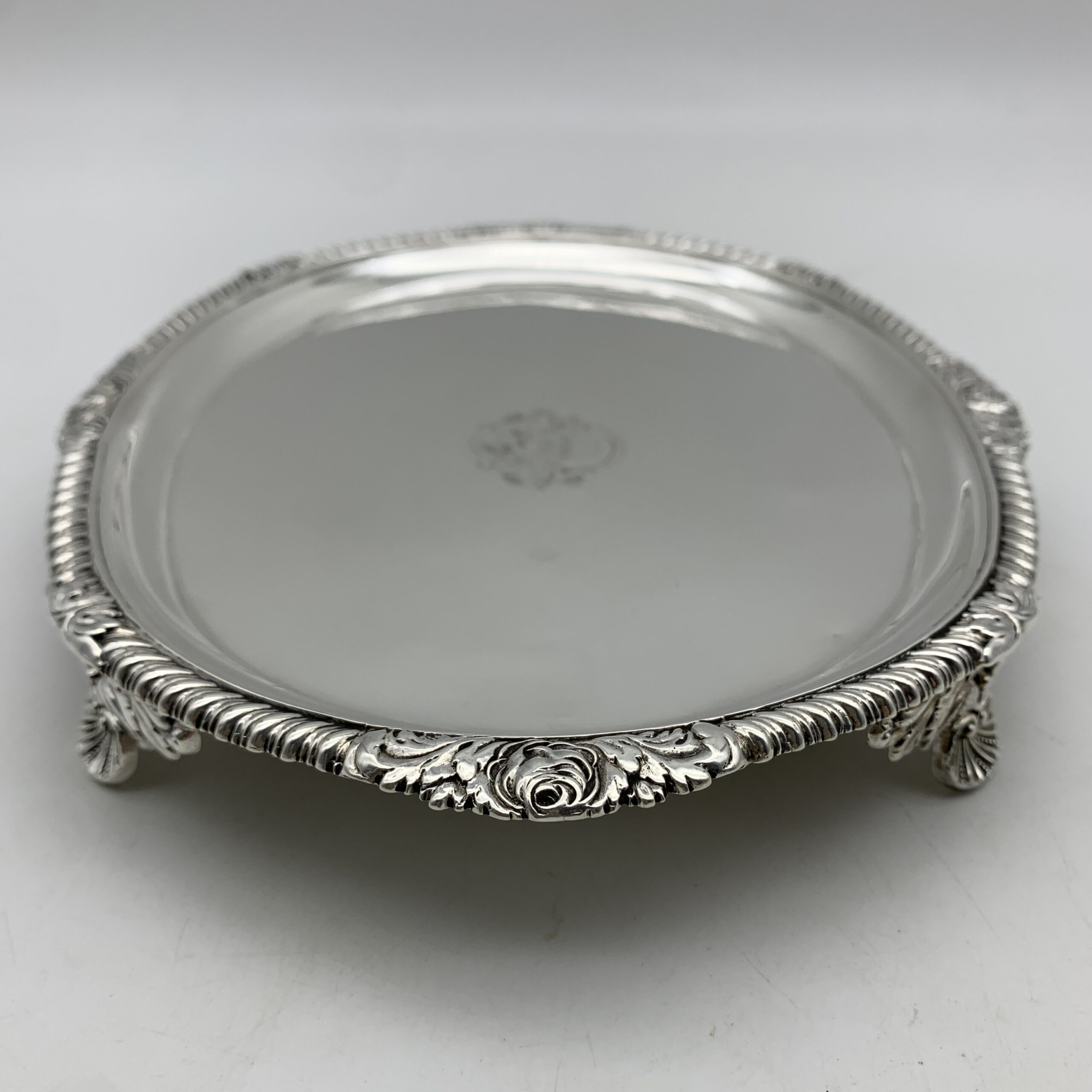 Georgian Silver Card Tray/Teapot Stand (Dated 1817) - Image 4