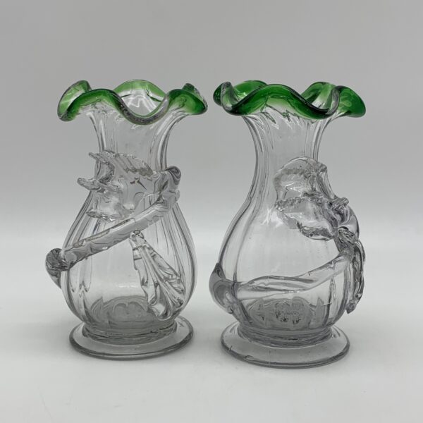 Pretty Pair of Antique ‘Hand Blown’ Glass Vases