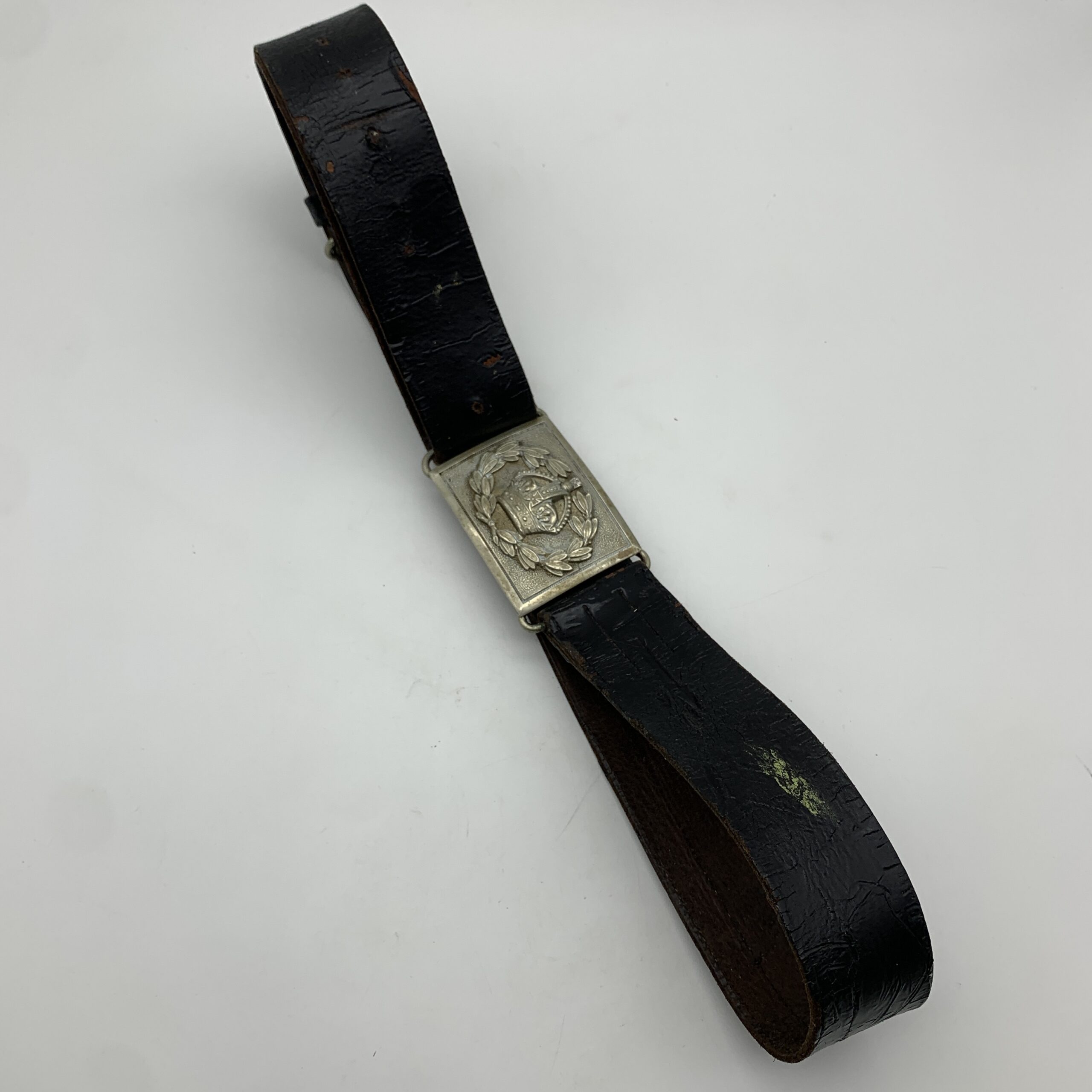 WW1/2 - British Army Officers Leather Belt With Buckle - Image 3