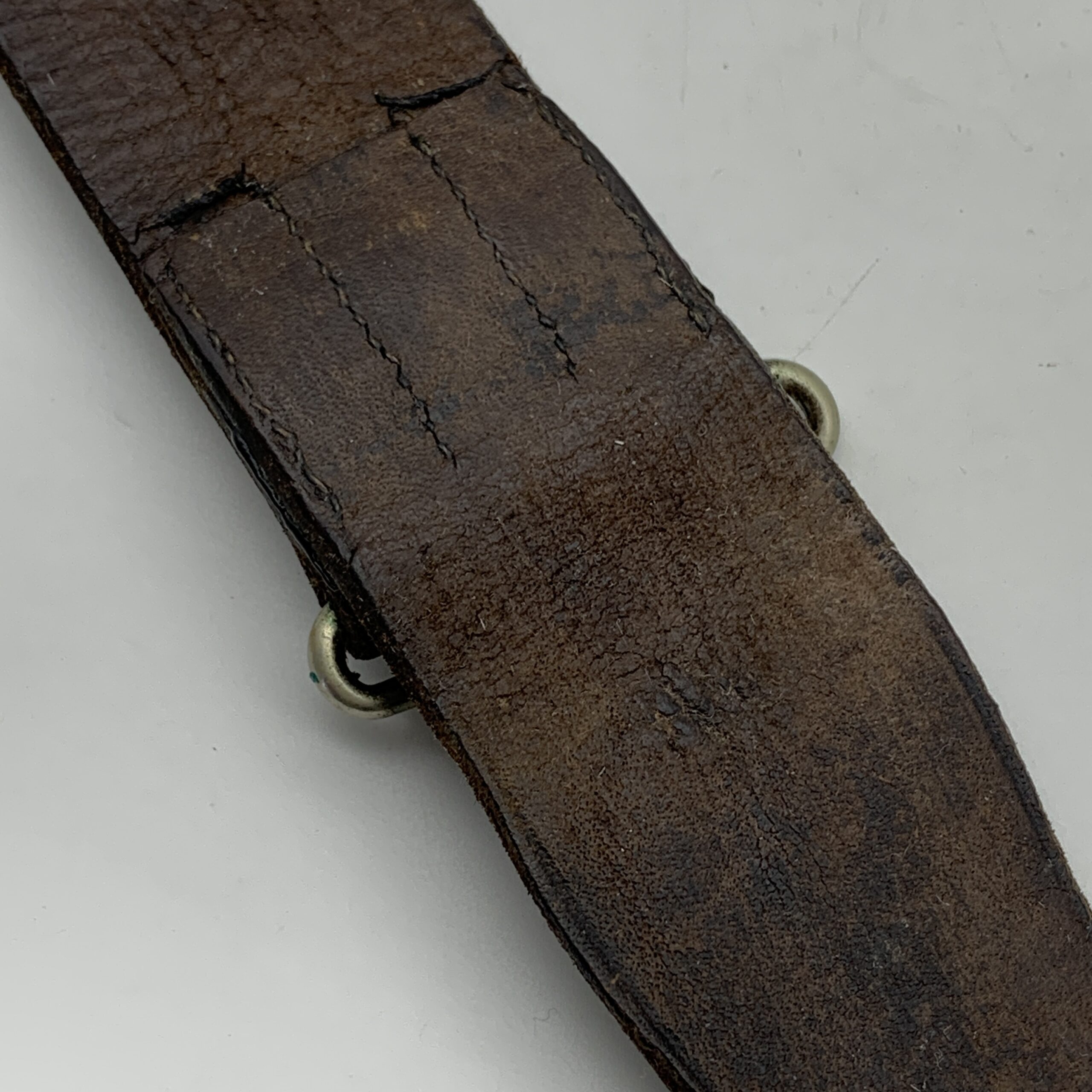 WW1/2 - British Army Officers Leather Belt With Buckle - Image 6