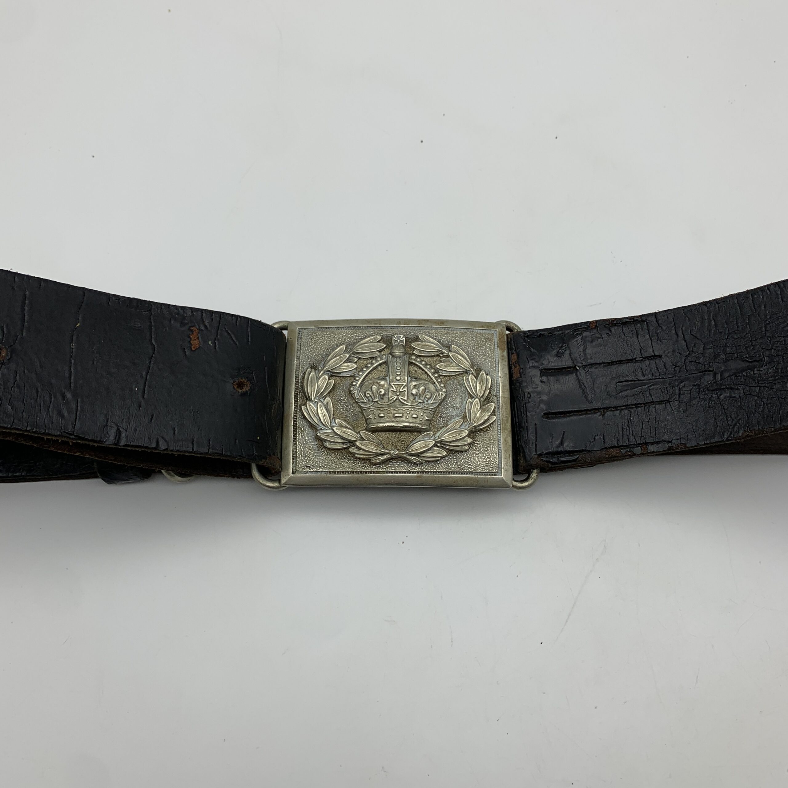 WW1/2 - British Army Officers Leather Belt With Buckle - Image 5