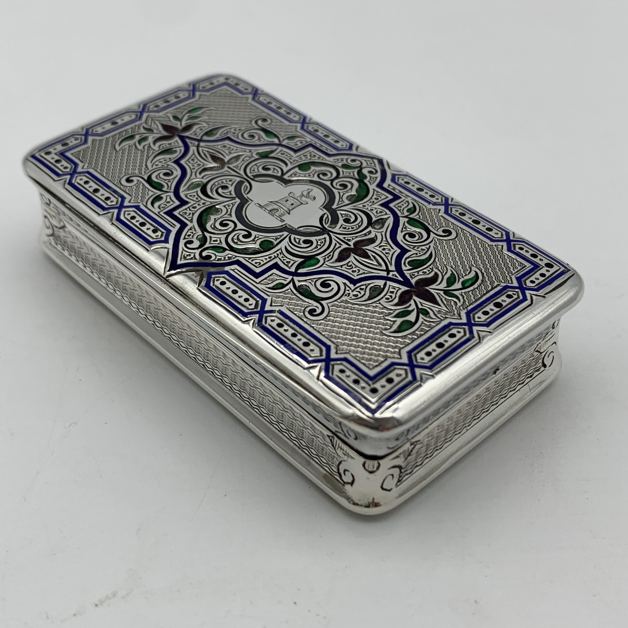 Superb French Silver & Enamel Antique Snuff Box (Claude D. Roussel)