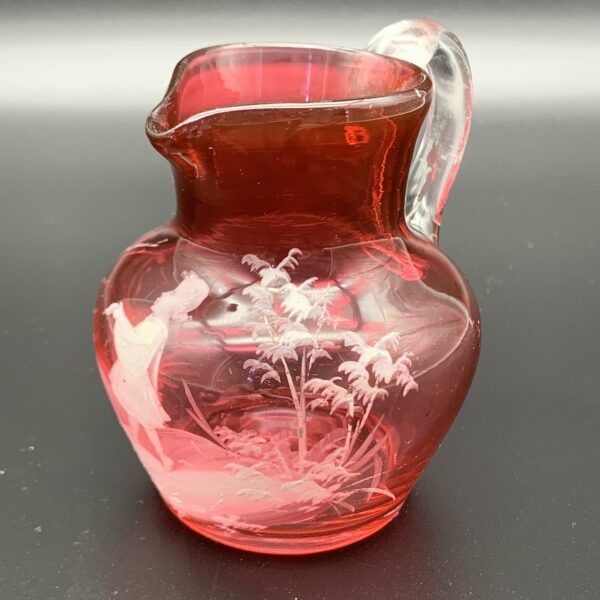 Antique ‘Mary Gregory’ Cranberry Glass Cream Jug