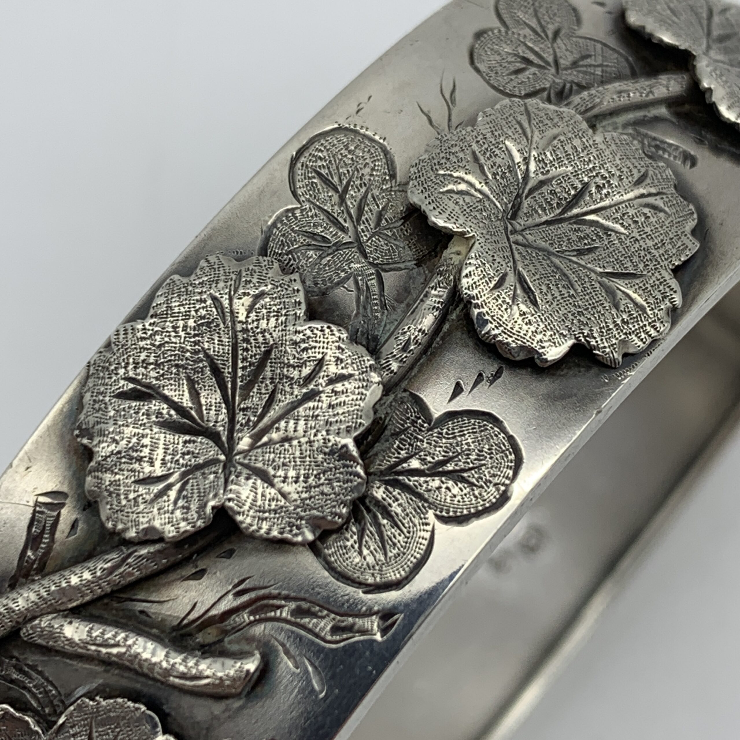 Victorian Sterling Silver Bangle (1884) - Image 2