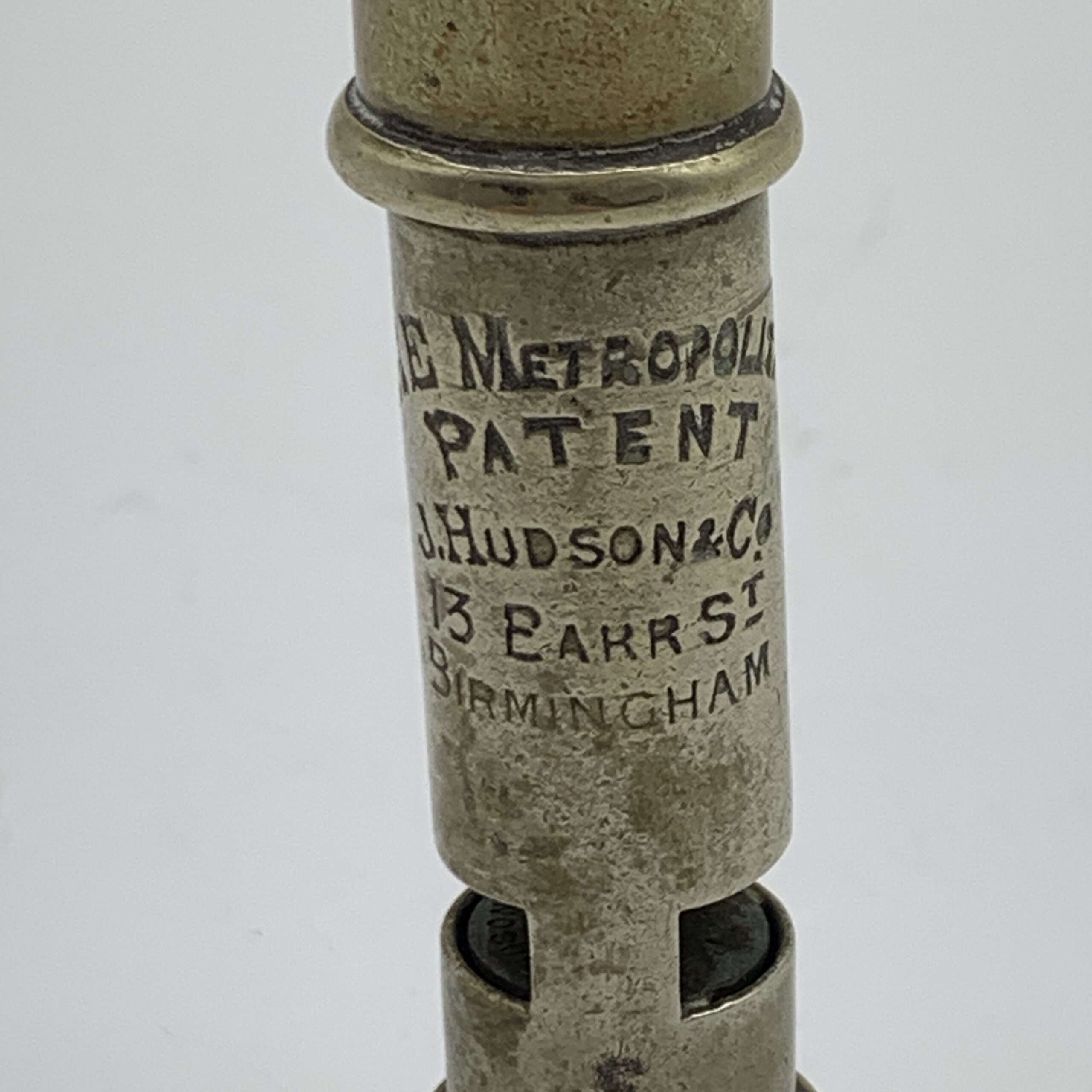 Rare Antique ‘Double Ended’ Combination Whistle (J. Hudson – 13 Barr St.) - Image 2