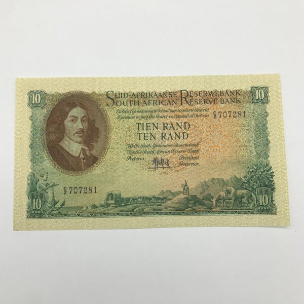 SA – ‘M.H. De Kock’ 1961 – Ten Rand ‘C2’ Note (UNC)