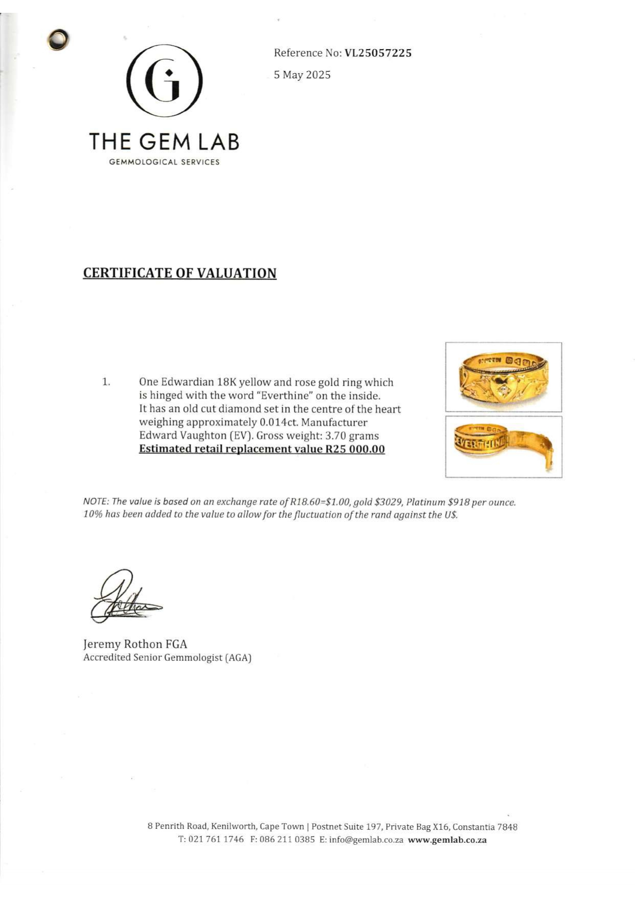 Antique 18ct Gold ‘EVERTHINE’ Diamond Sweetheart Ring (Hidden Message) - Image 11