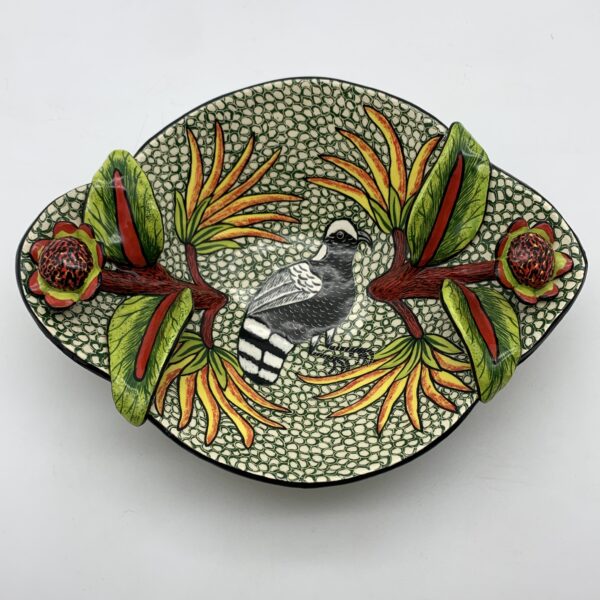 Hand Painted Ardmore Ceramic ‘Bird & Floral’ Bowl