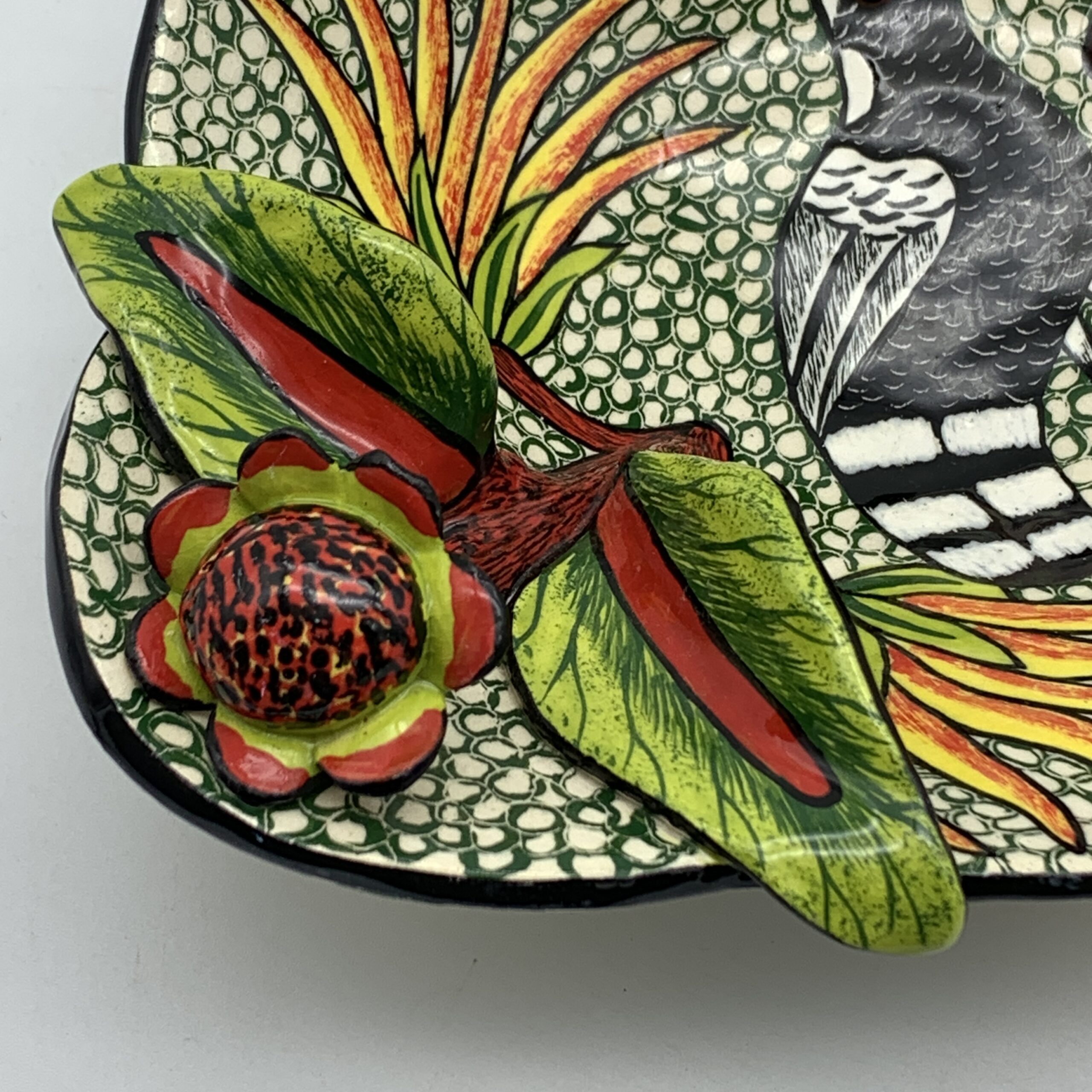 Hand Painted Ardmore Ceramic ‘Bird & Floral’ Bowl - Image 7