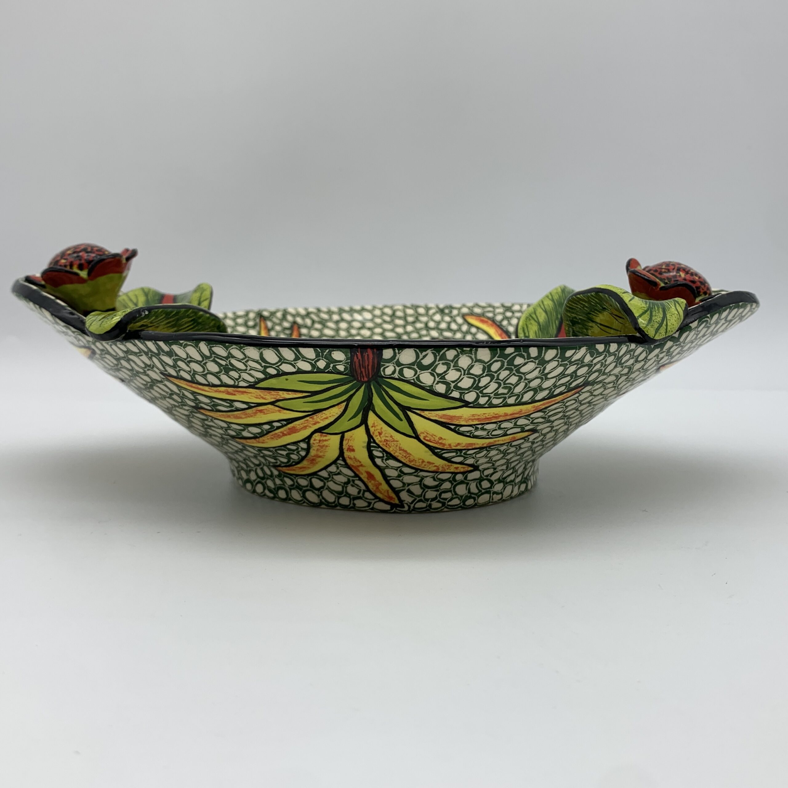 Hand Painted Ardmore Ceramic ‘Bird & Floral’ Bowl - Image 2