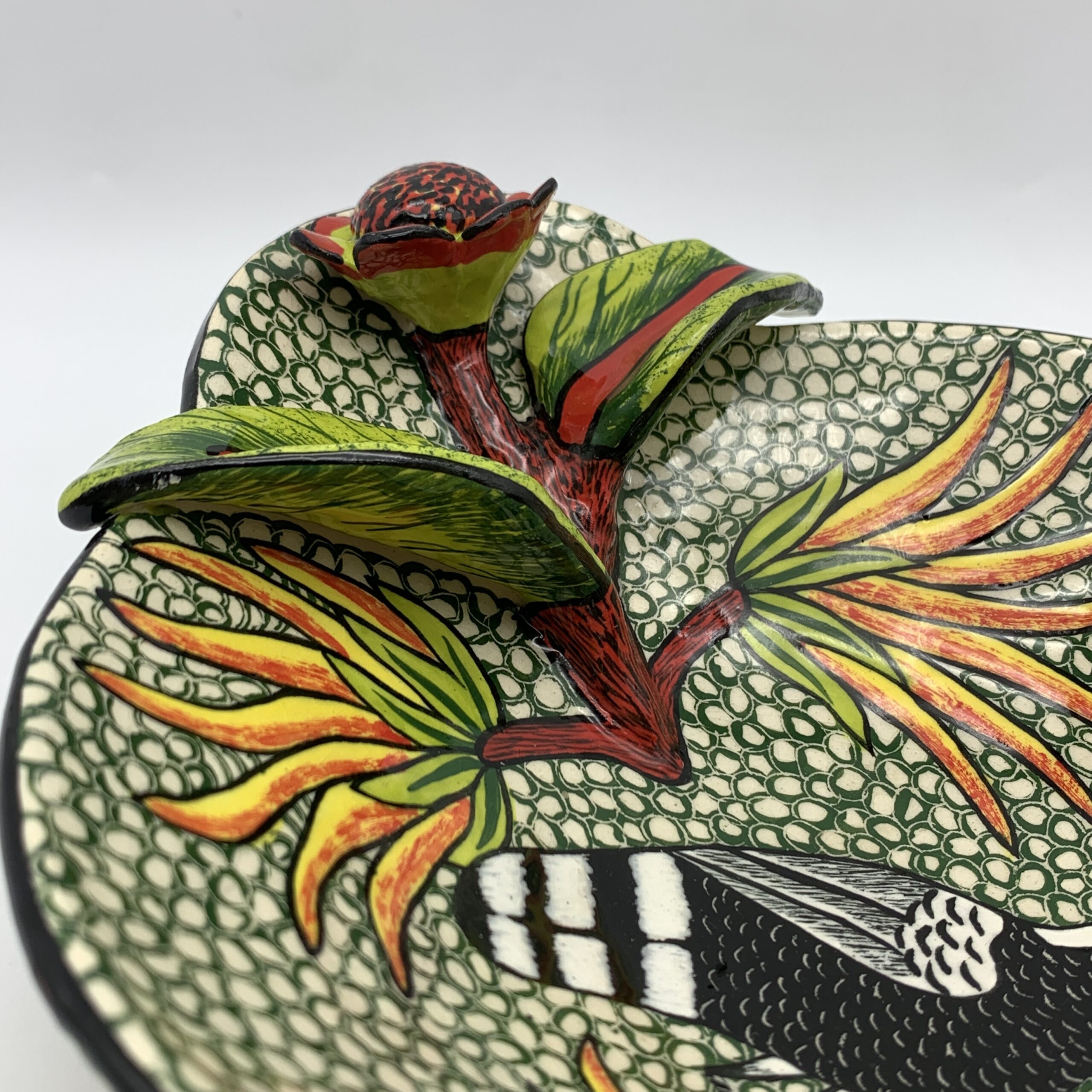 Hand Painted Ardmore Ceramic ‘Bird & Floral’ Bowl - Image 10