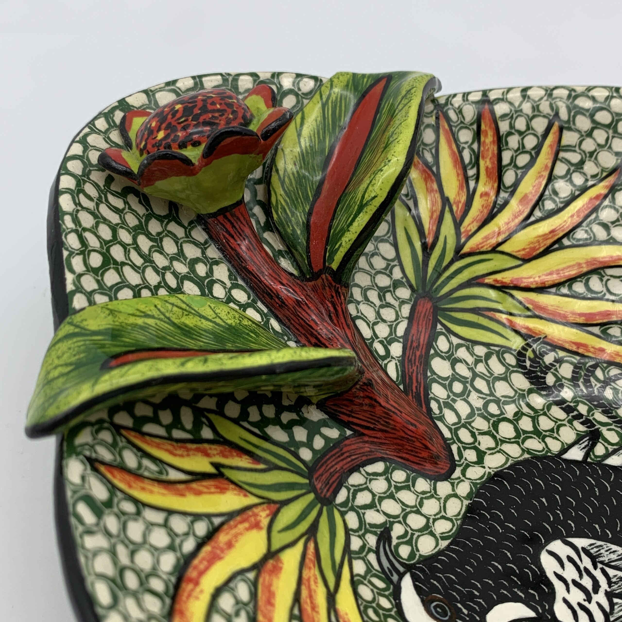 Hand Painted Ardmore Ceramic ‘Bird & Floral’ Bowl - Image 3