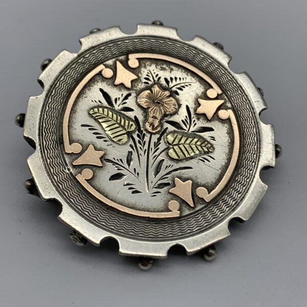 Victorian Silver & Gold Sweetheart Brooch (1889)