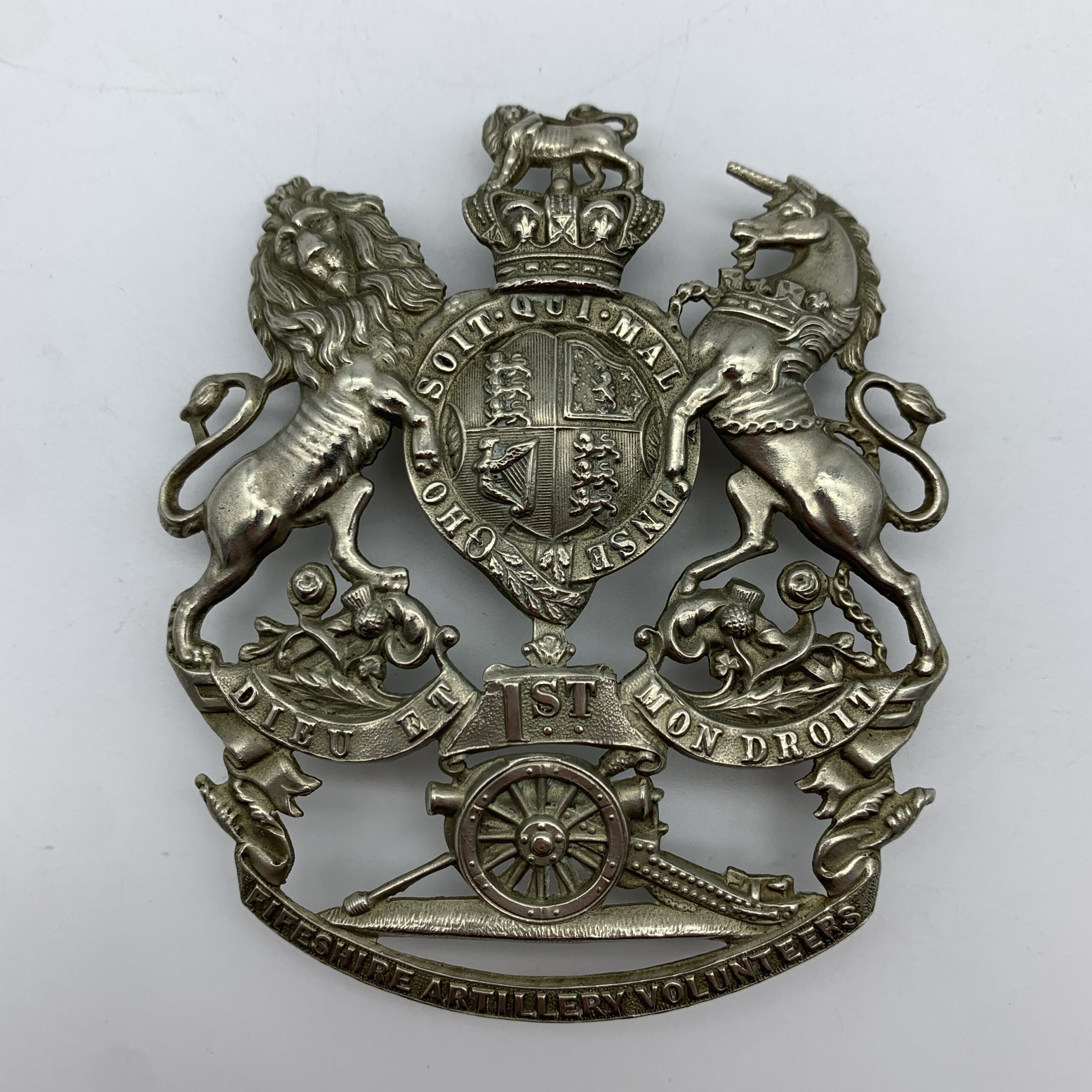 Scottish – Victorian ‘1ST Fifeshire Artillery Volunteers’ Helmet Plate