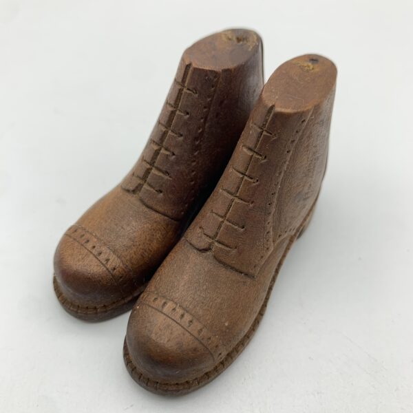 Trench Art/POW - Small Pair of Hand Carved Wooden Shoes