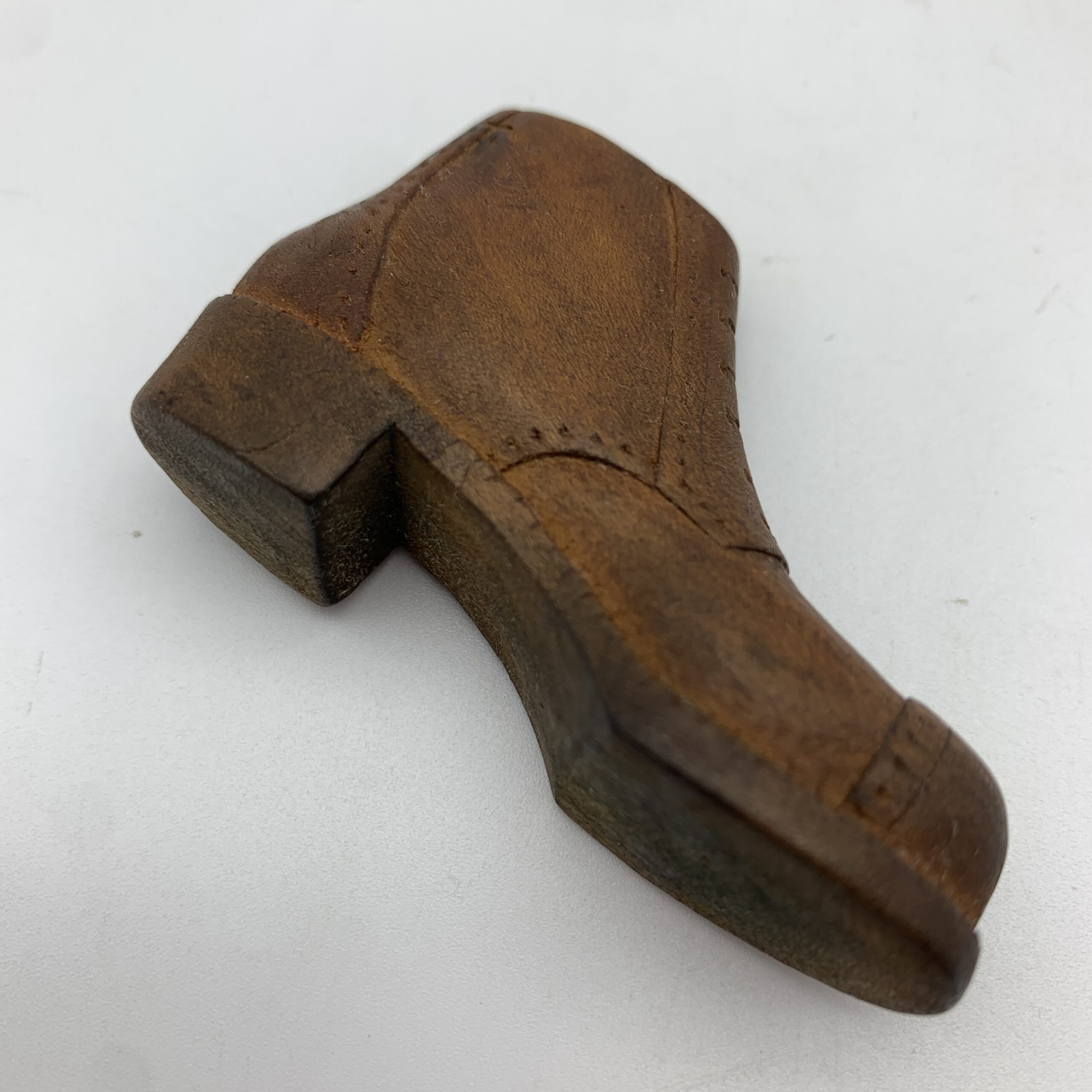 Trench Art/POW - Small Pair of Hand Carved Wooden Shoes - Image 10