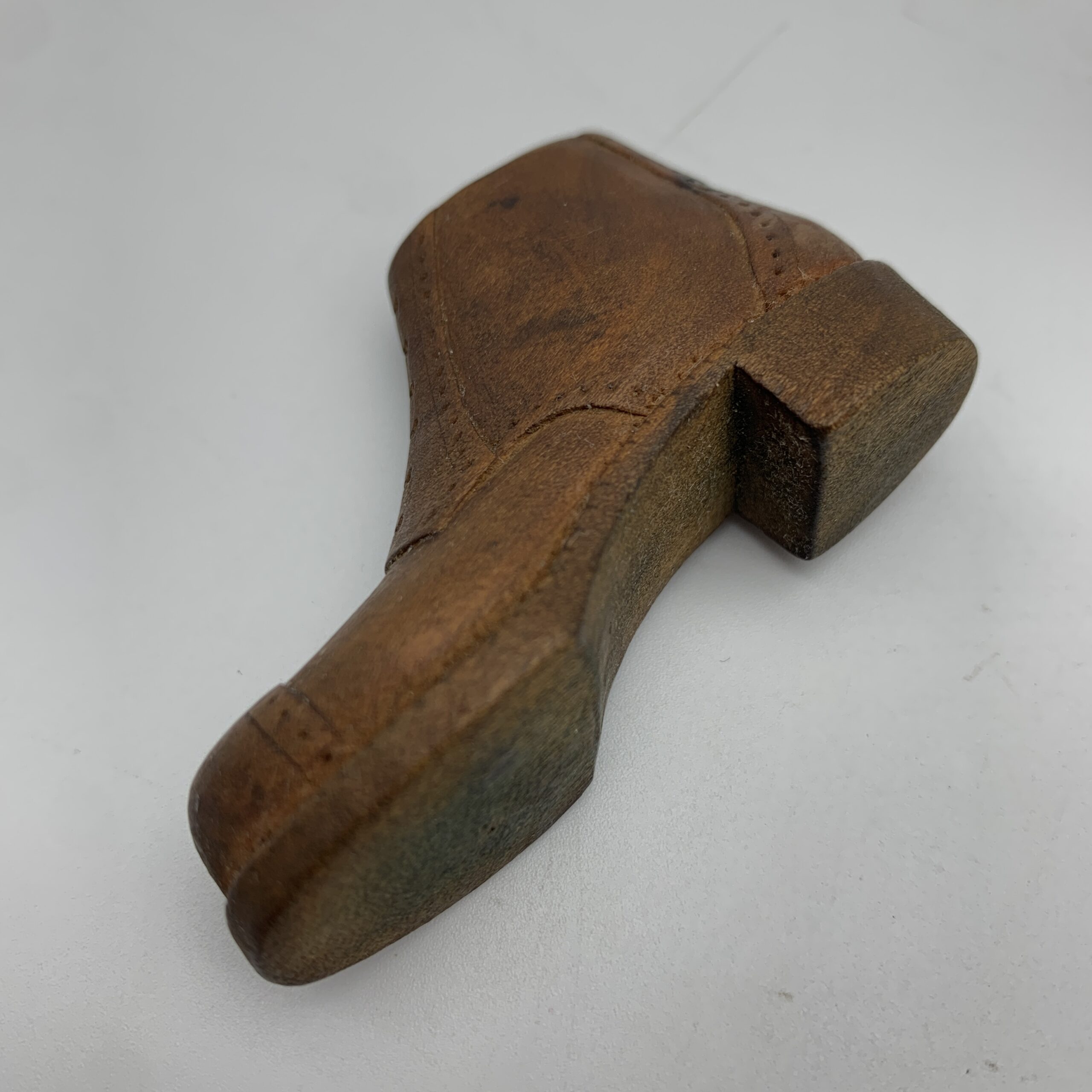 Trench Art/POW - Small Pair of Hand Carved Wooden Shoes - Image 9