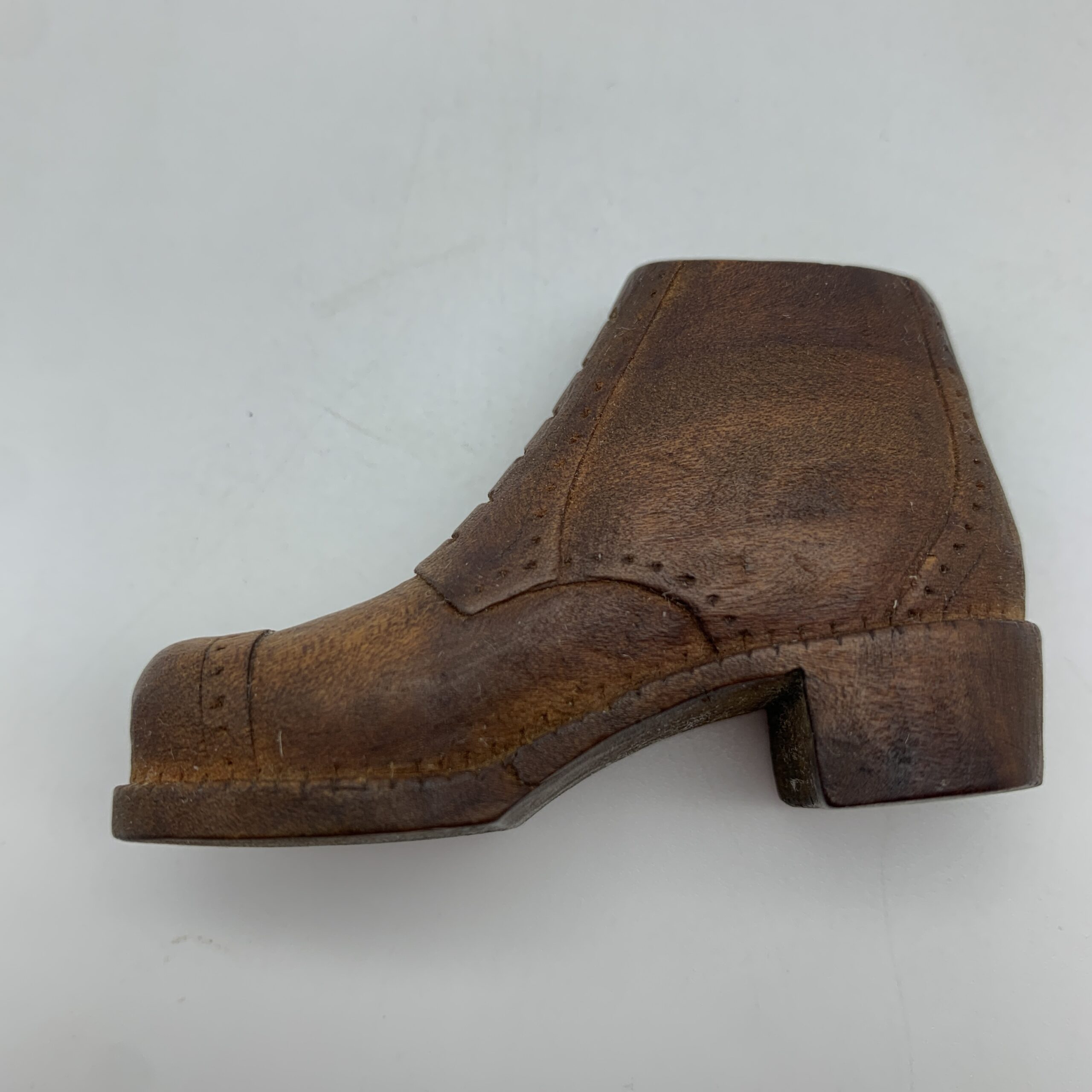 Trench Art/POW - Small Pair of Hand Carved Wooden Shoes - Image 4